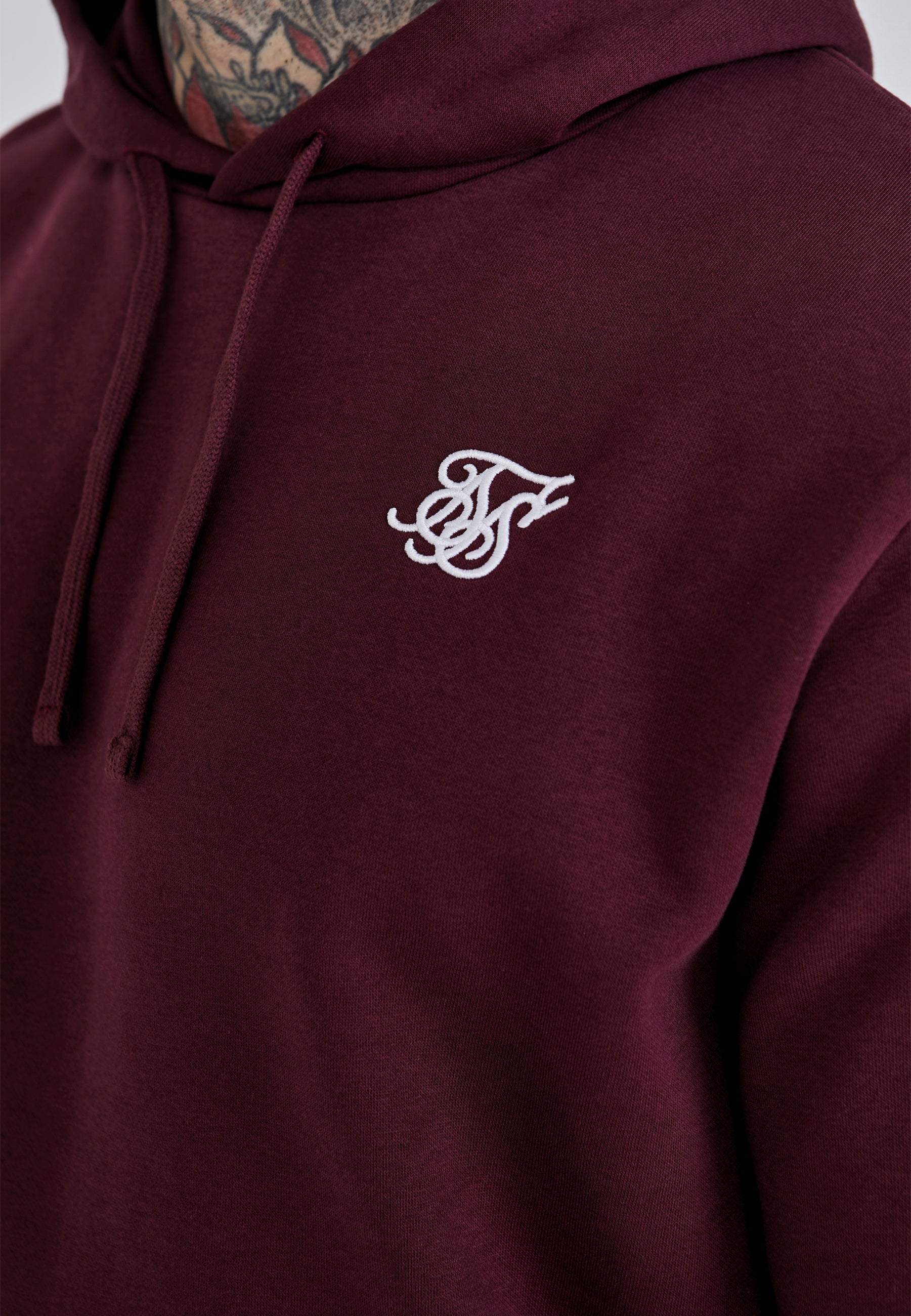 Essentials Hoodie in Burgundy Hoodie SikSilk