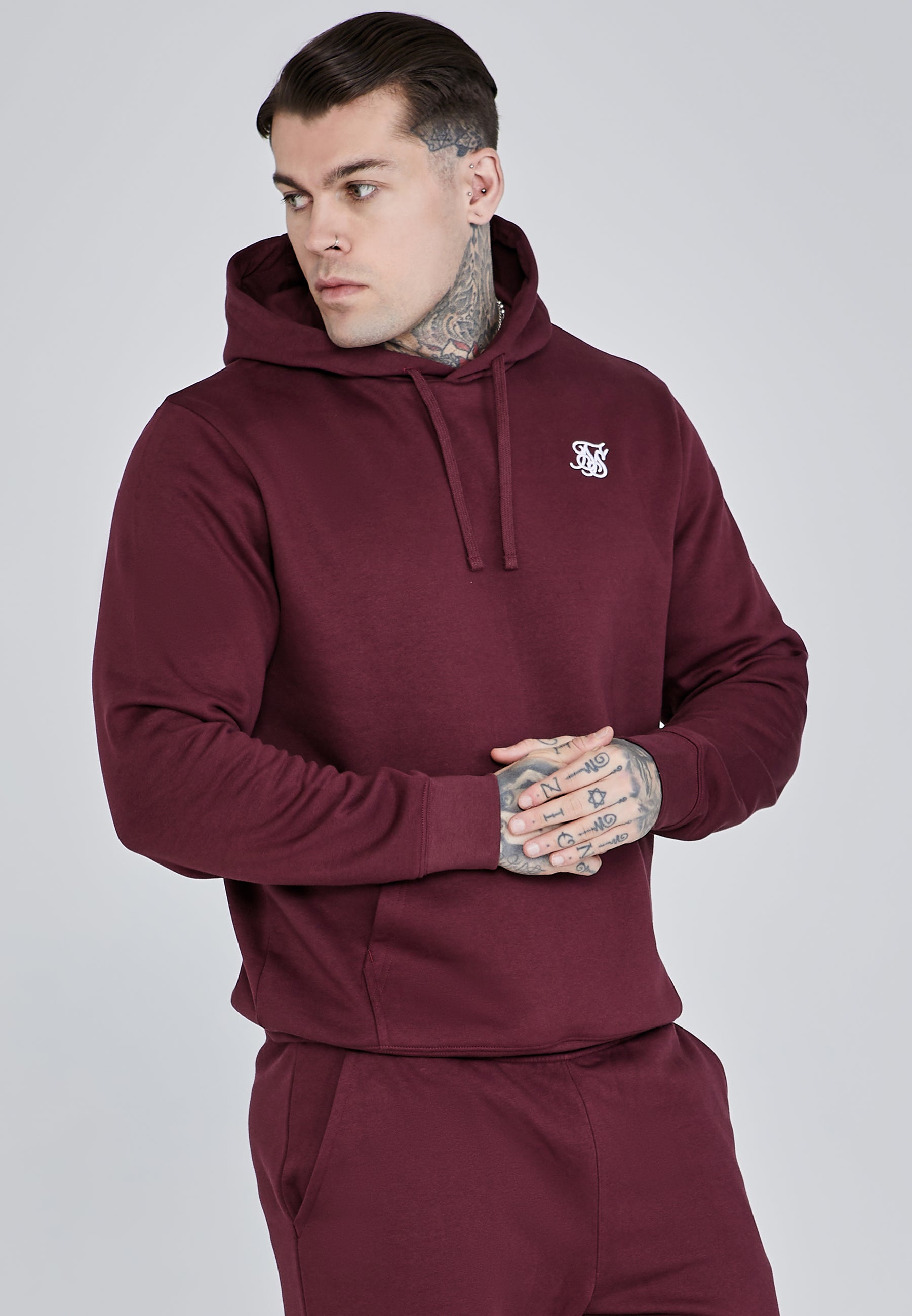Essentials Hoodie in Burgundy Hoodie SikSilk