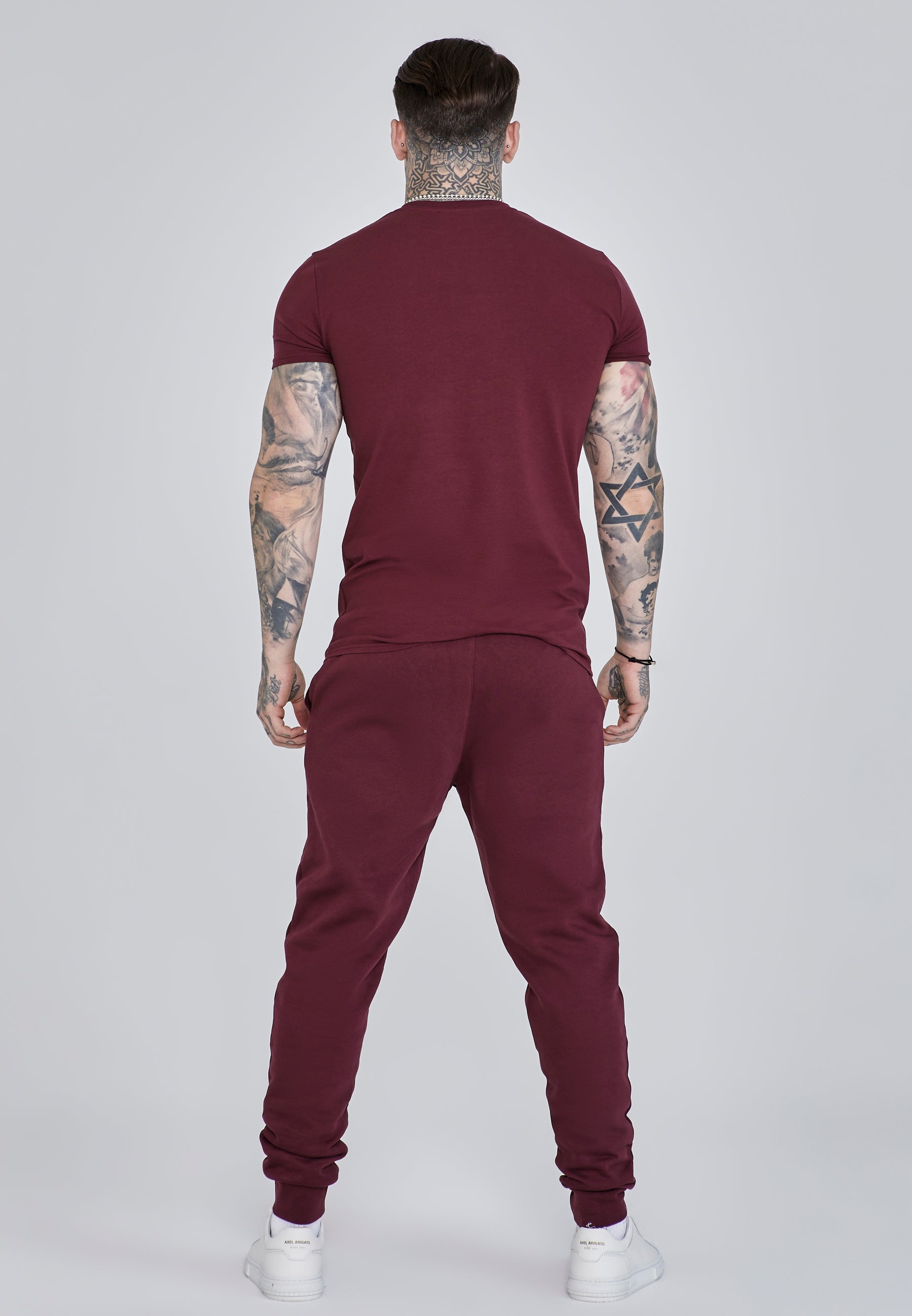 Essentials Joggers in Burgundy Pants SikSilk