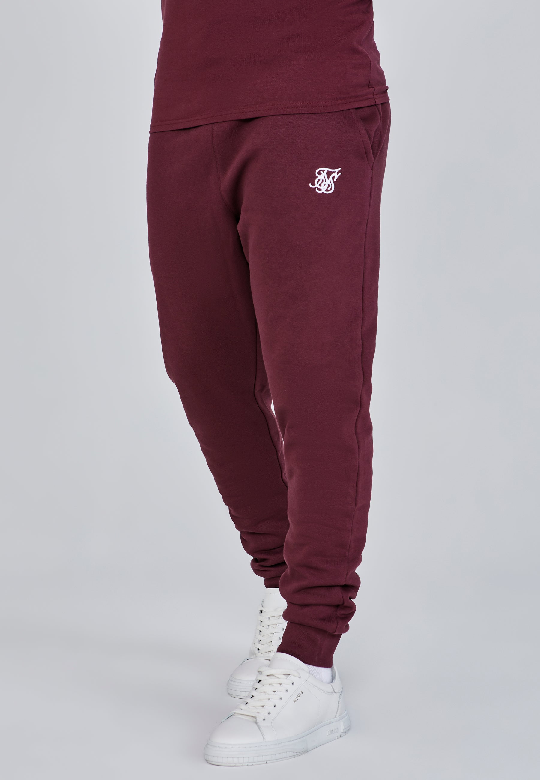 Essentials Joggers in Burgundy Pants SikSilk