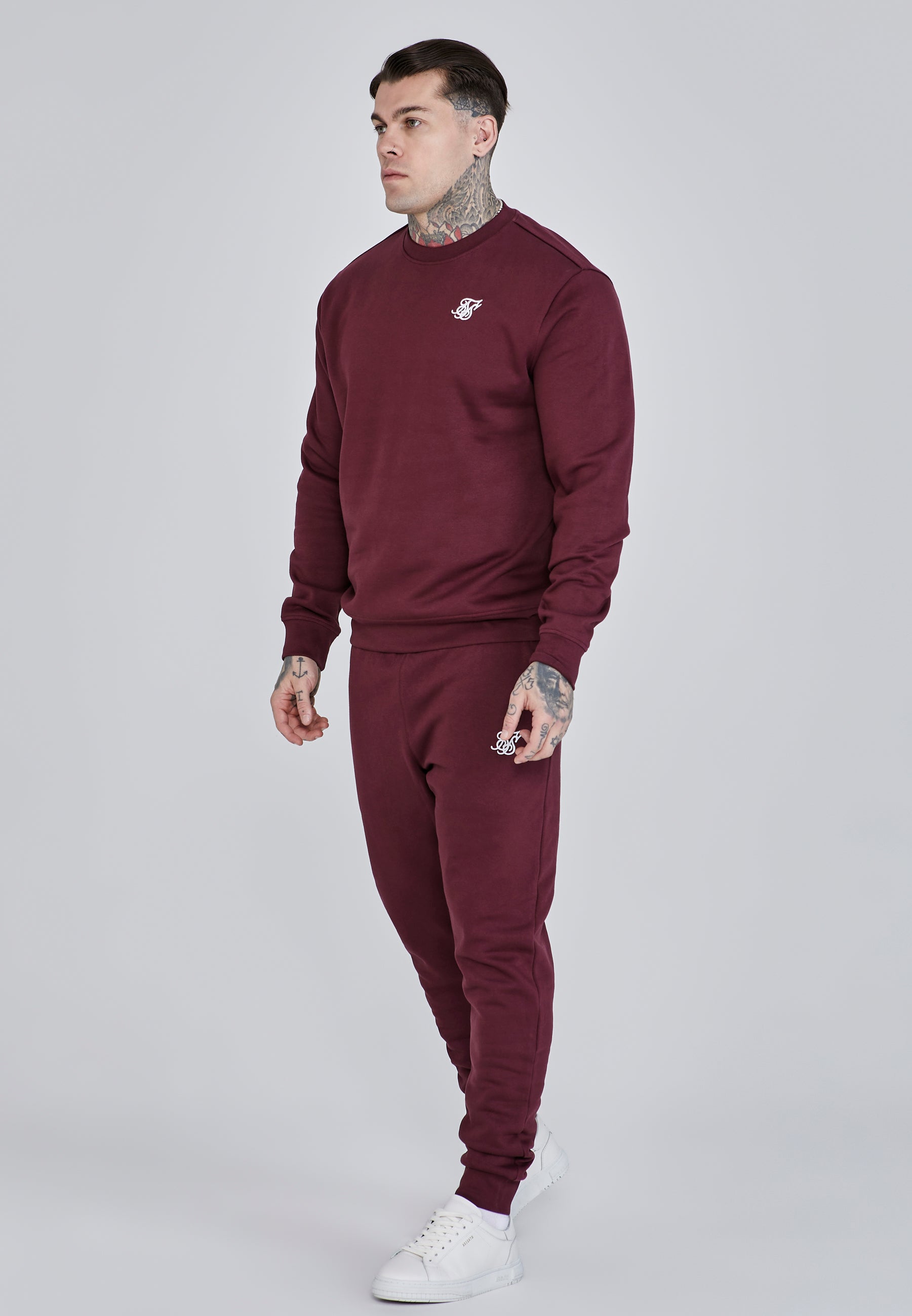 Essentials Sweater in Burgundy Sweatshirts SikSilk