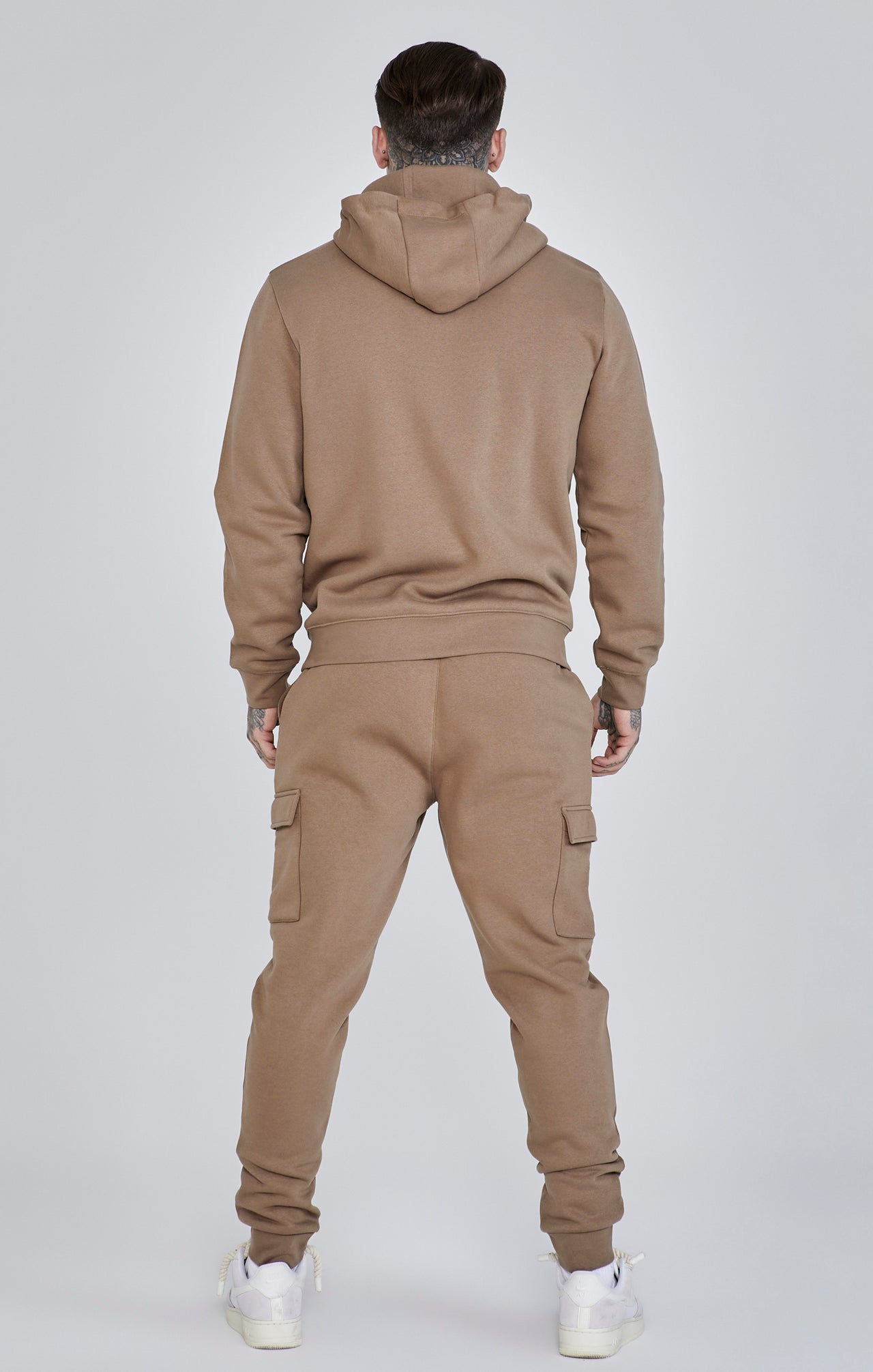 Essentials Full Zip Hoodie in Brown Hoodie SikSilk