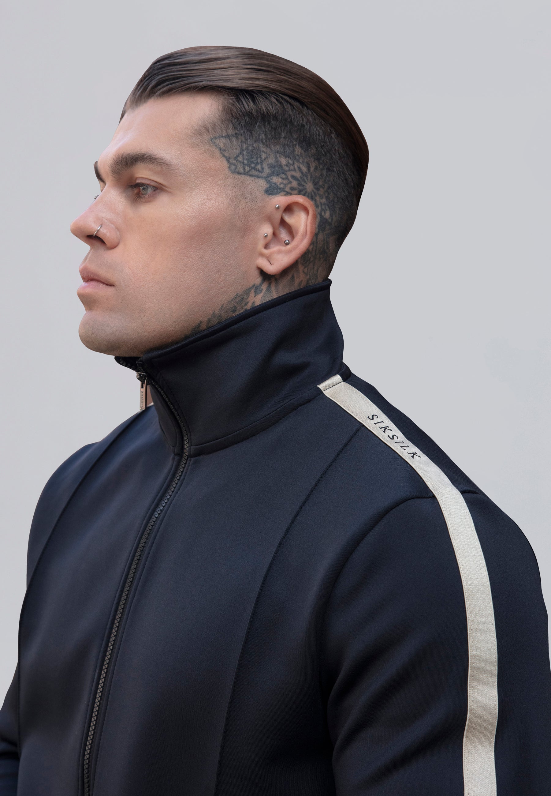 Track Top in Black Sweat Jackets SikSilk