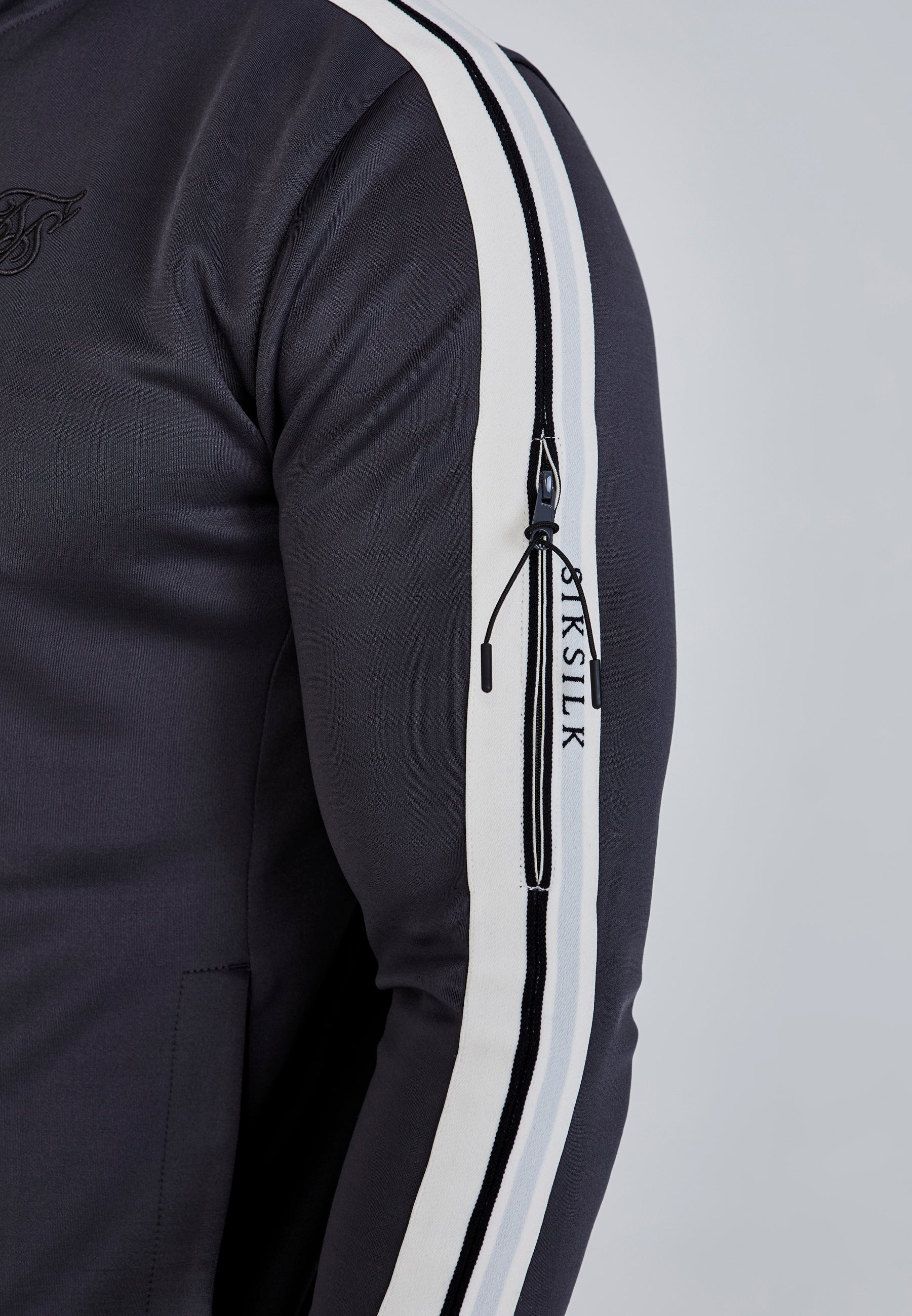 Full Zip Hoodie in Grey Sweat Jackets SikSilk