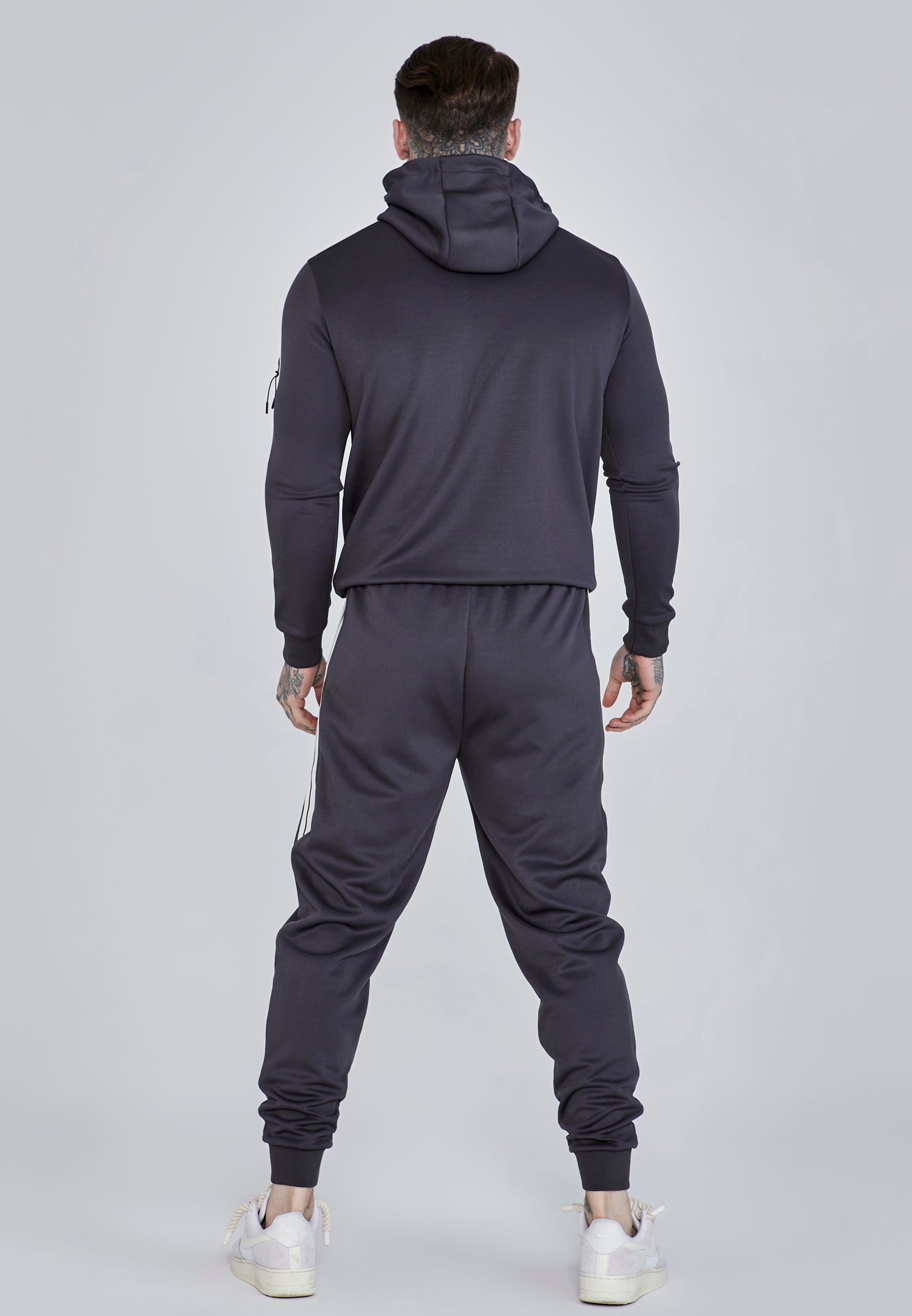 Full Zip Hoodie in Grey Sweat Jackets SikSilk