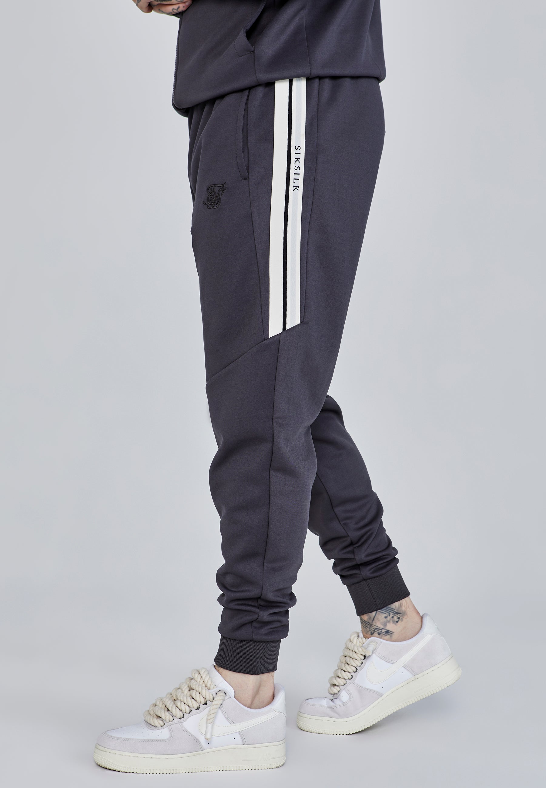 Relaxed Fit Joggers in Grey Pants SikSilk