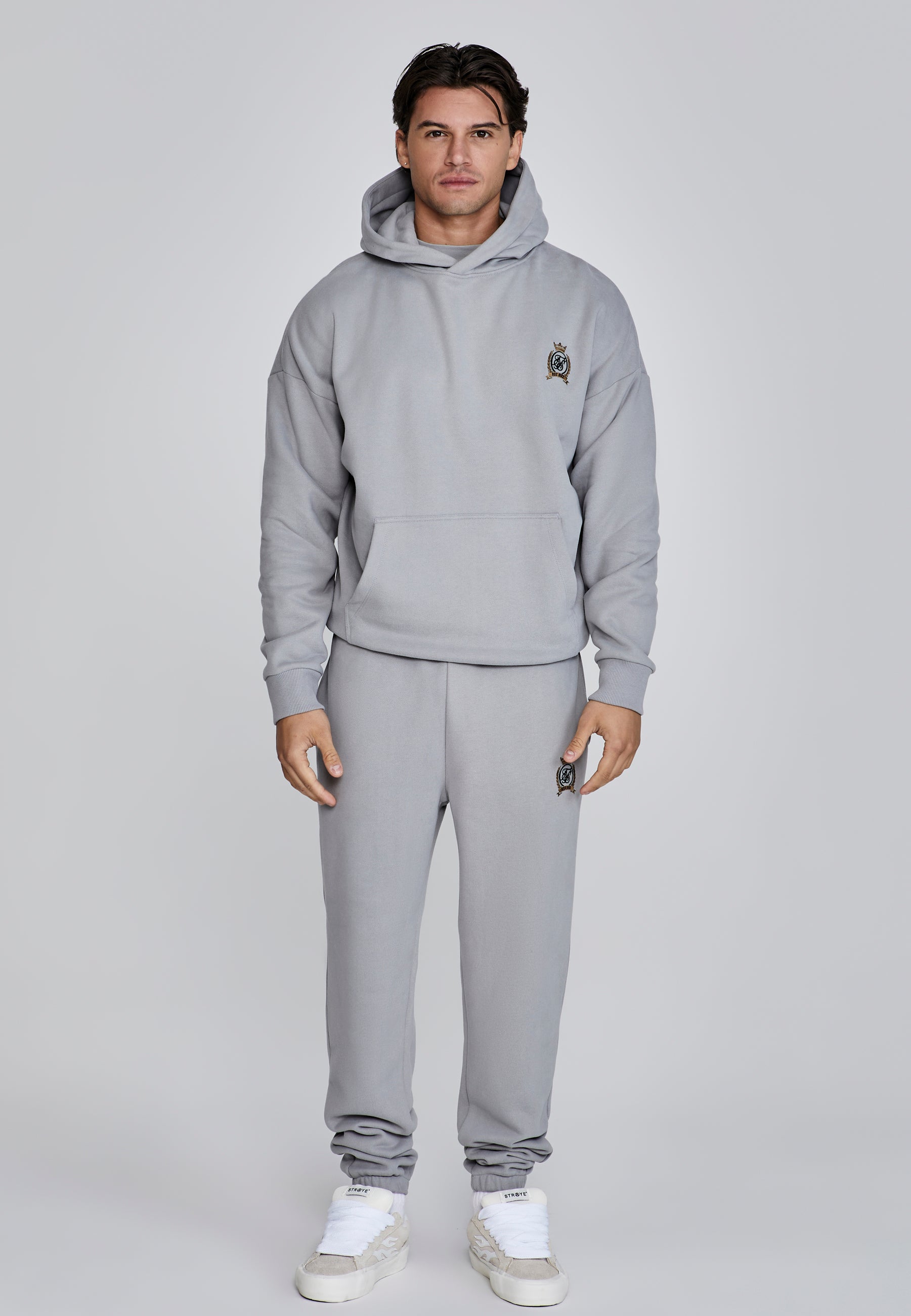 Pullover Hoodie in Grey Hoodie SikSilk