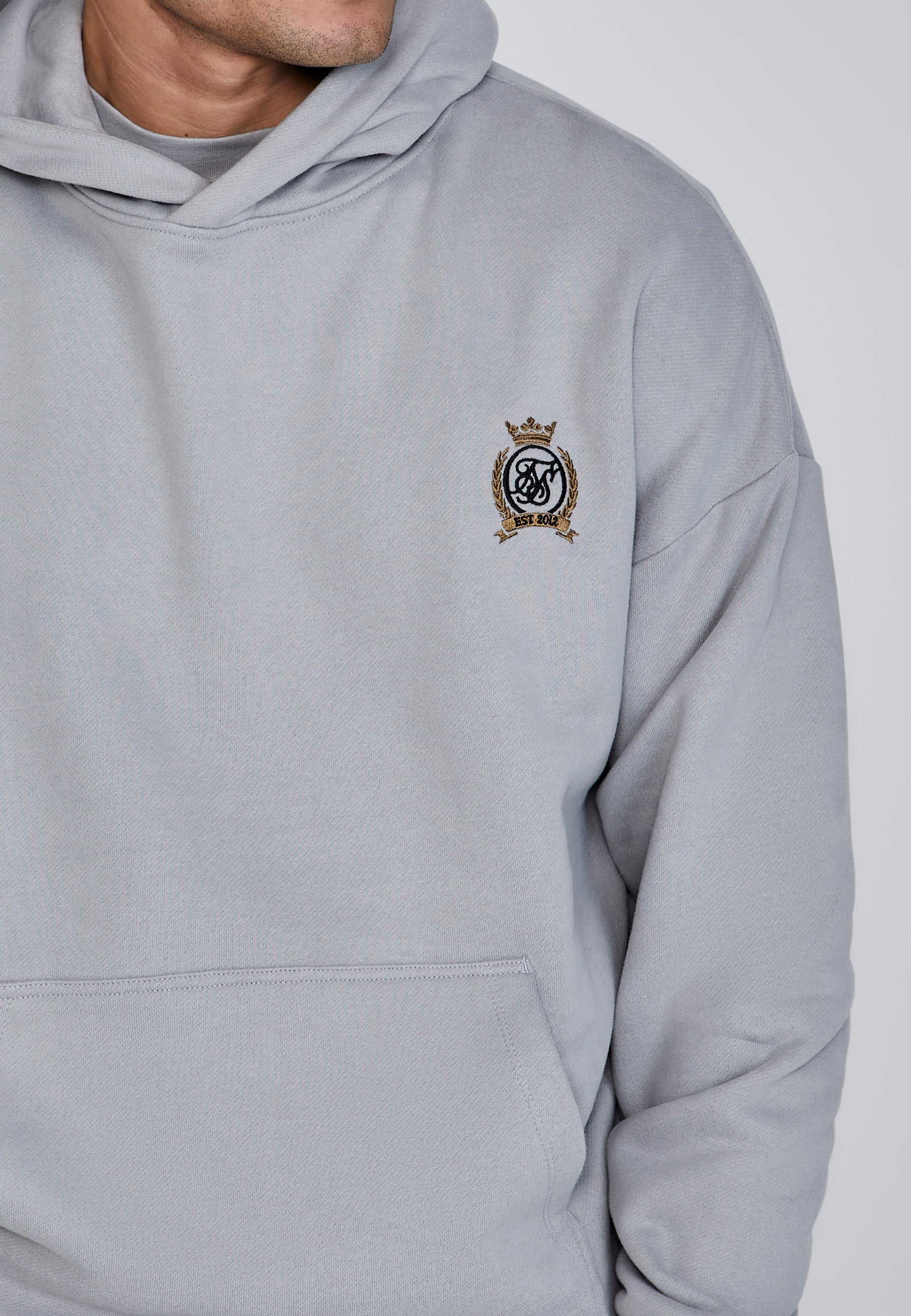 Pullover Hoodie in Grey Hoodie SikSilk