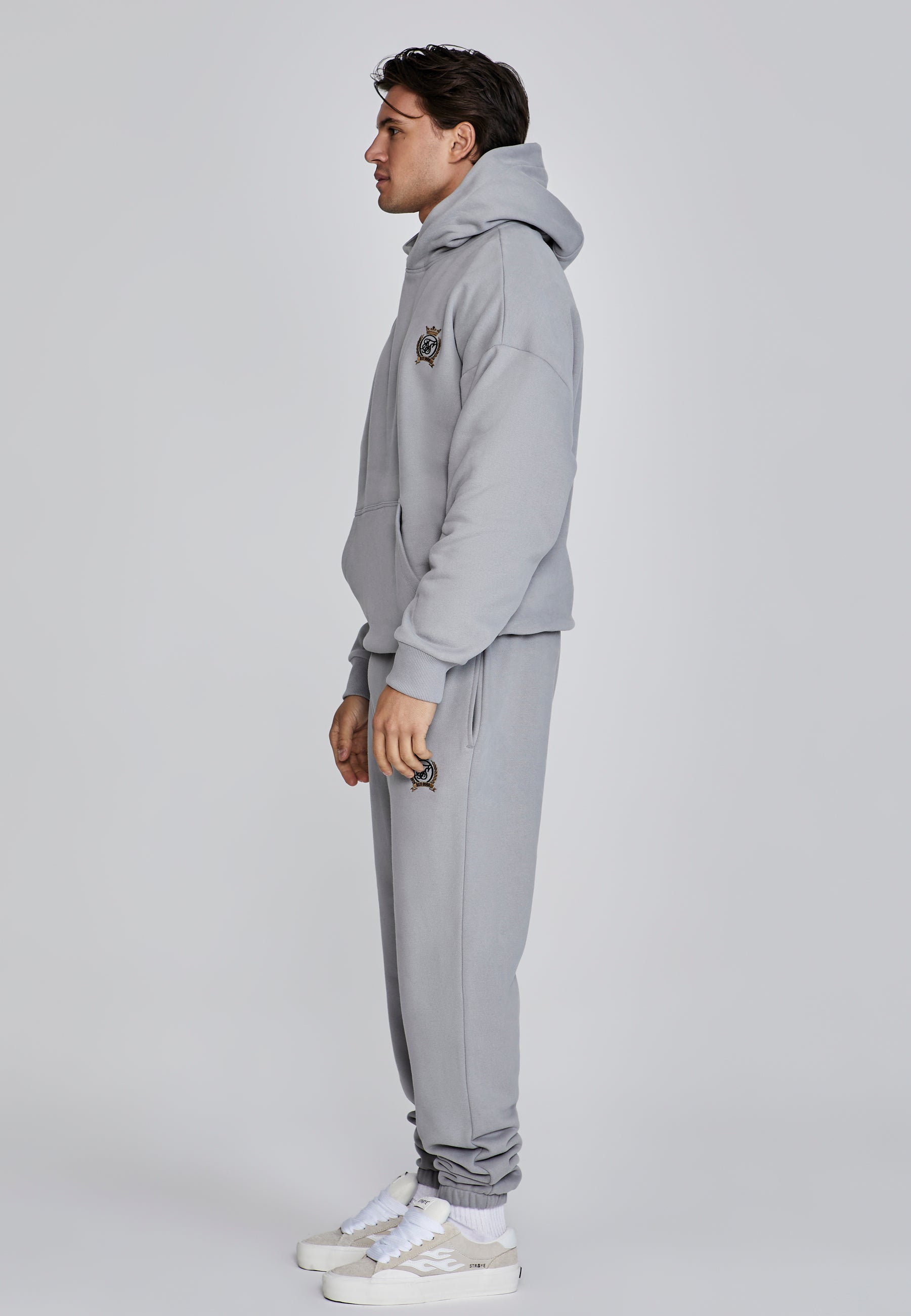 Pullover Hoodie in Grey Hoodie SikSilk