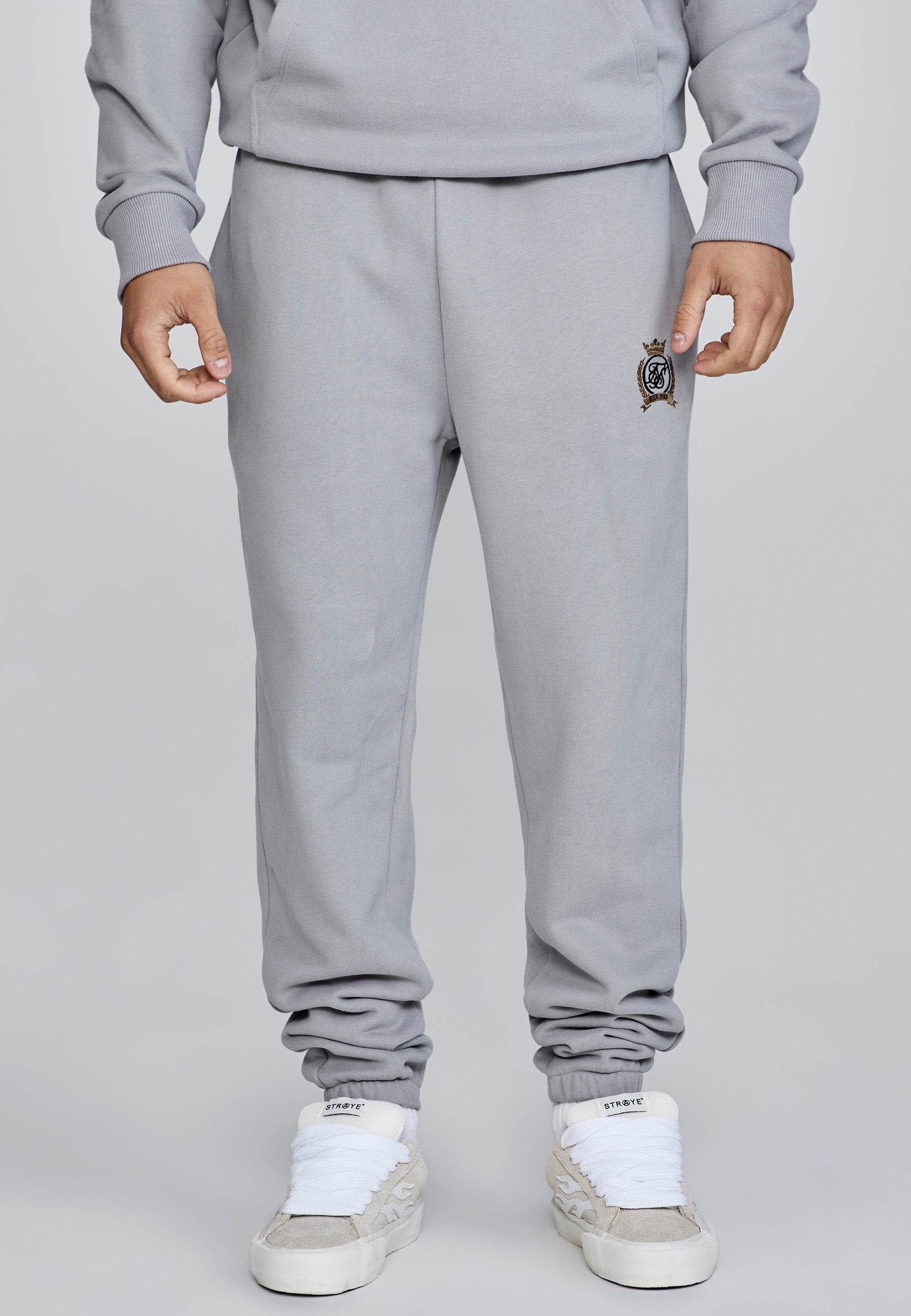 Relaxed Fit Joggers in Grey Pants SikSilk
