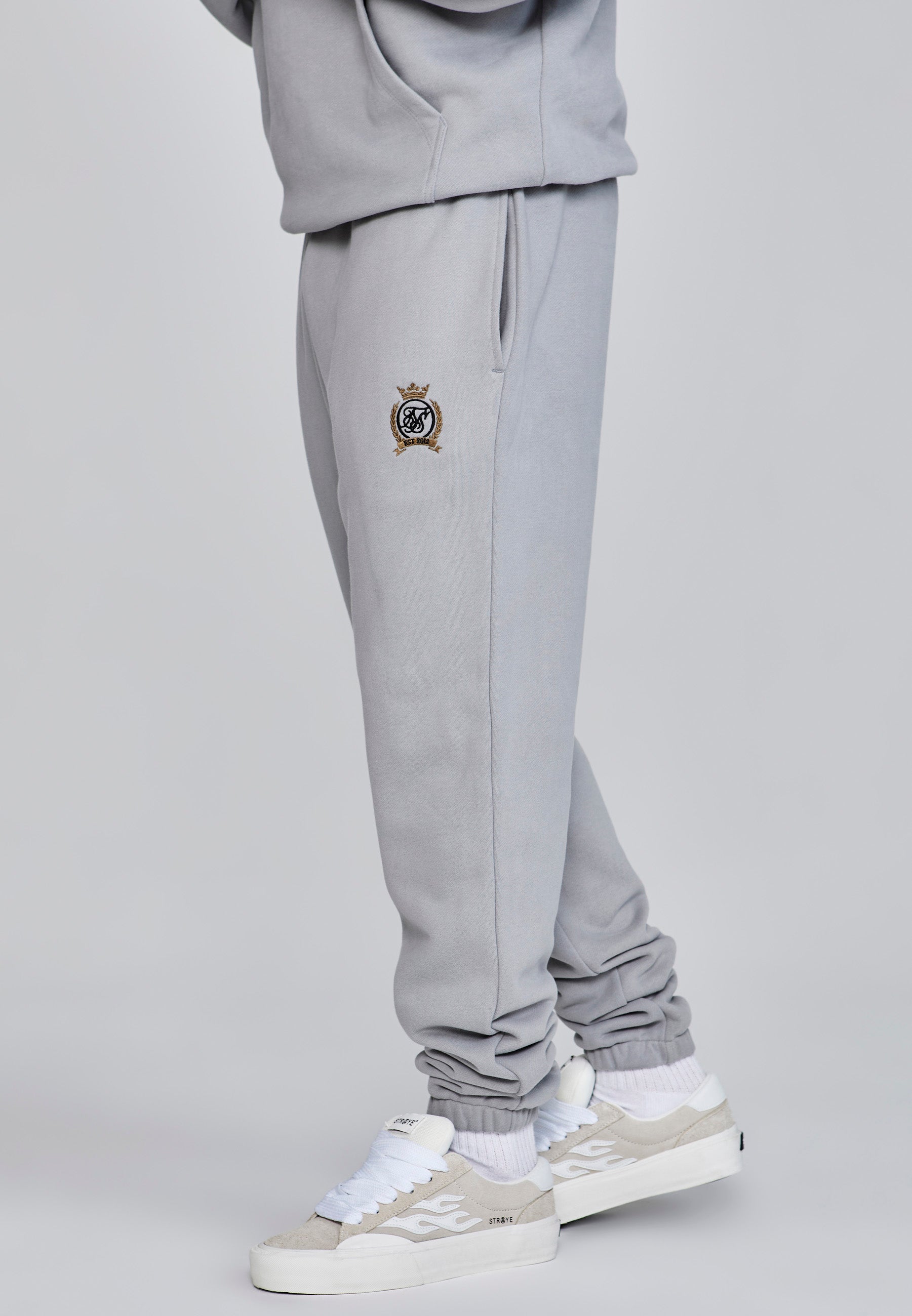 Relaxed Fit Joggers in Grey Pants SikSilk