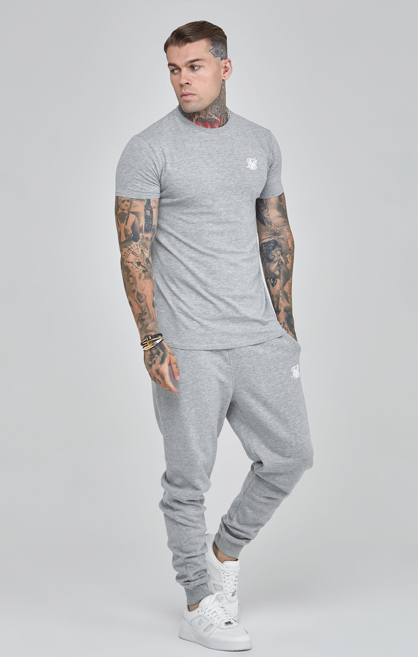 Essentials T-Shirt in Grey Marl T-Shirts SikSilk