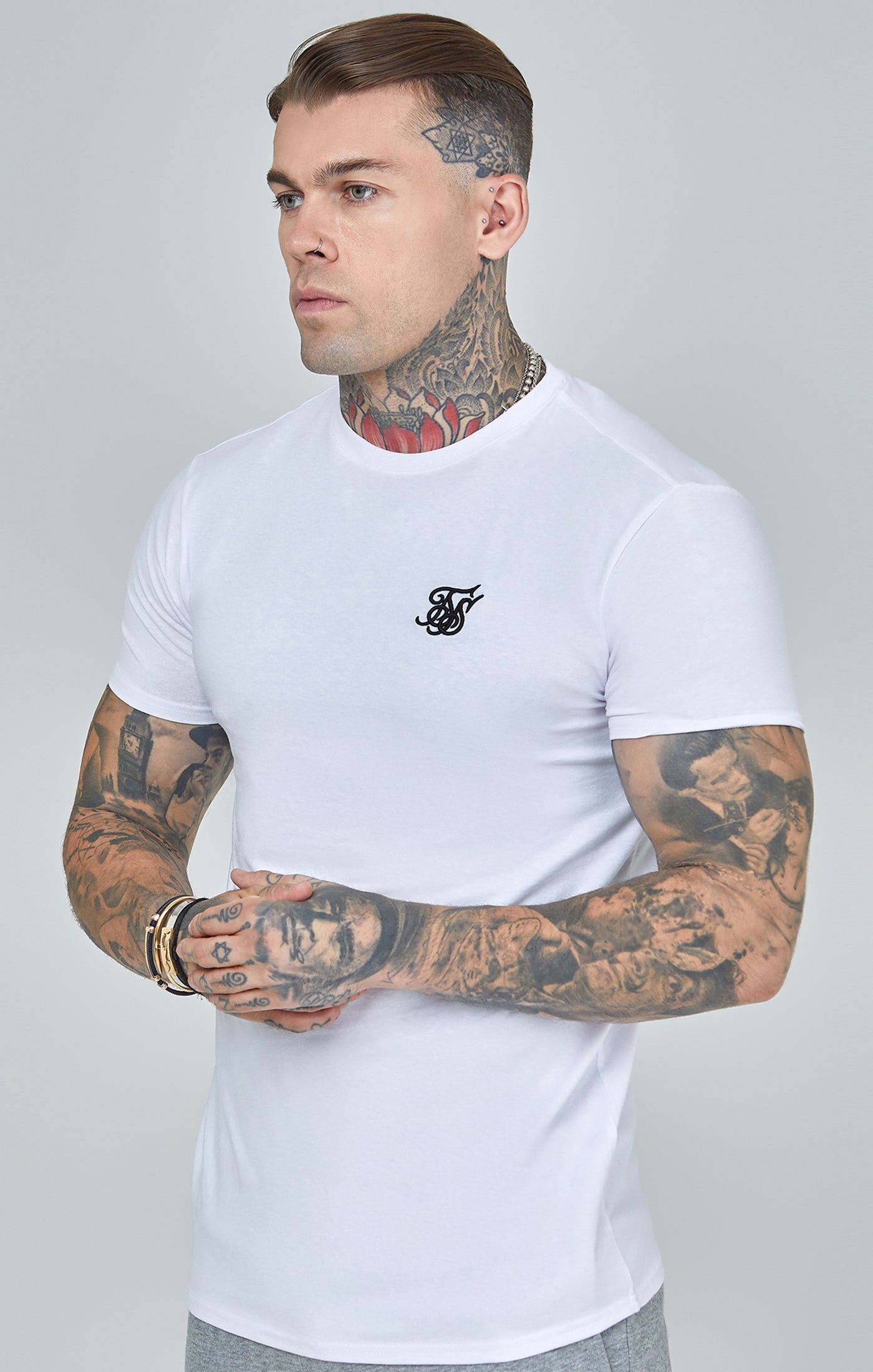 Essentials T-Shirt in White T-Shirts SikSilk