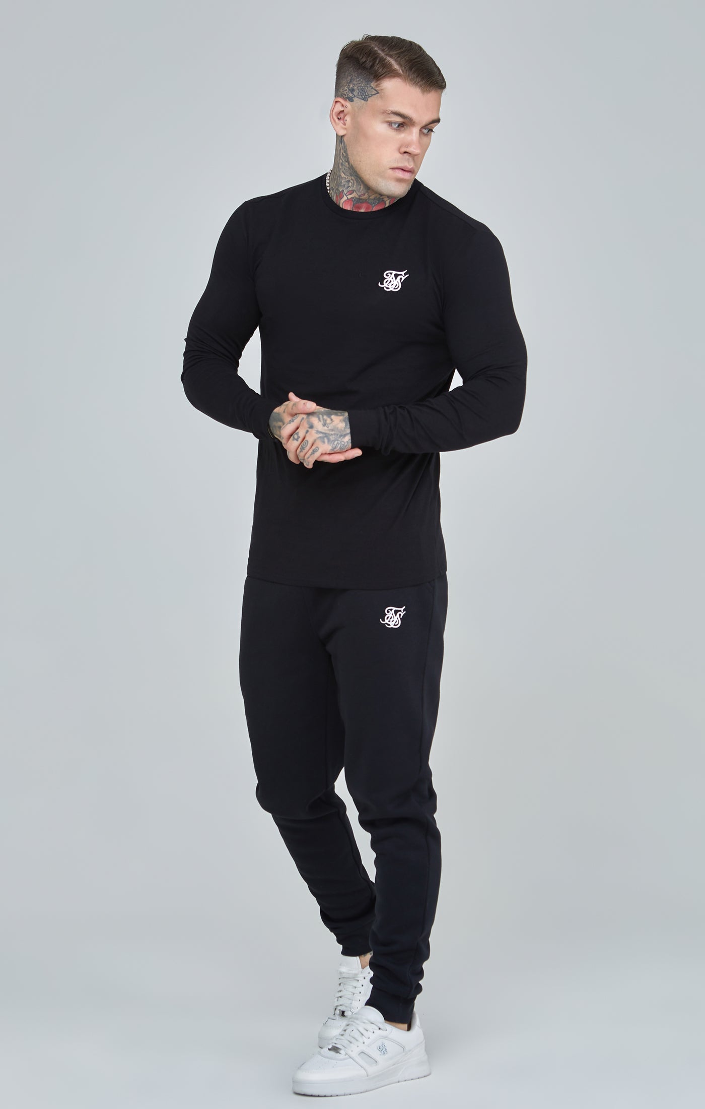 Essentials Long Sleeve T-Shirt in Black T-Shirts SikSilk