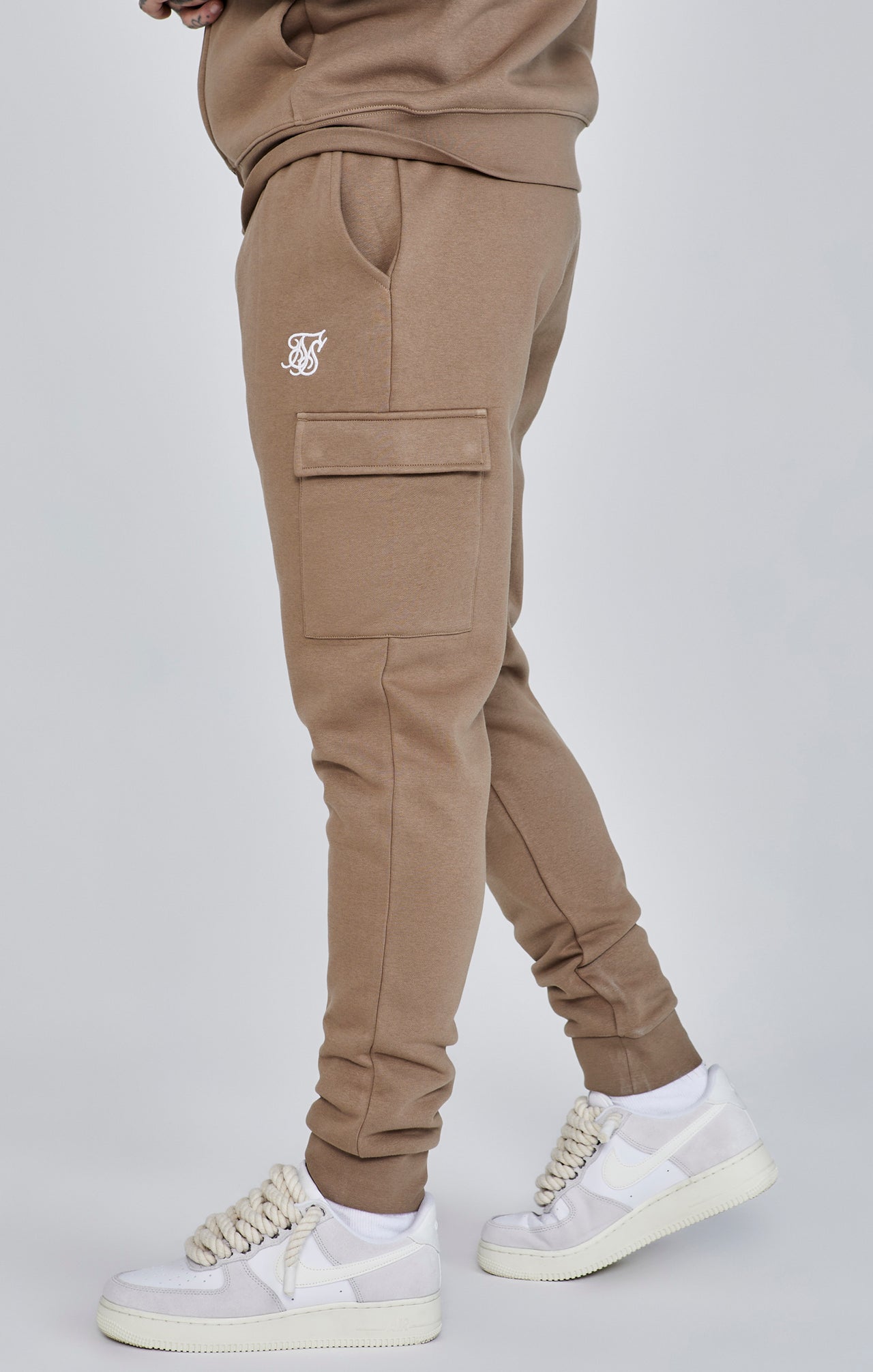 Essentials Cargo Joggers in Brown Pants SikSilk