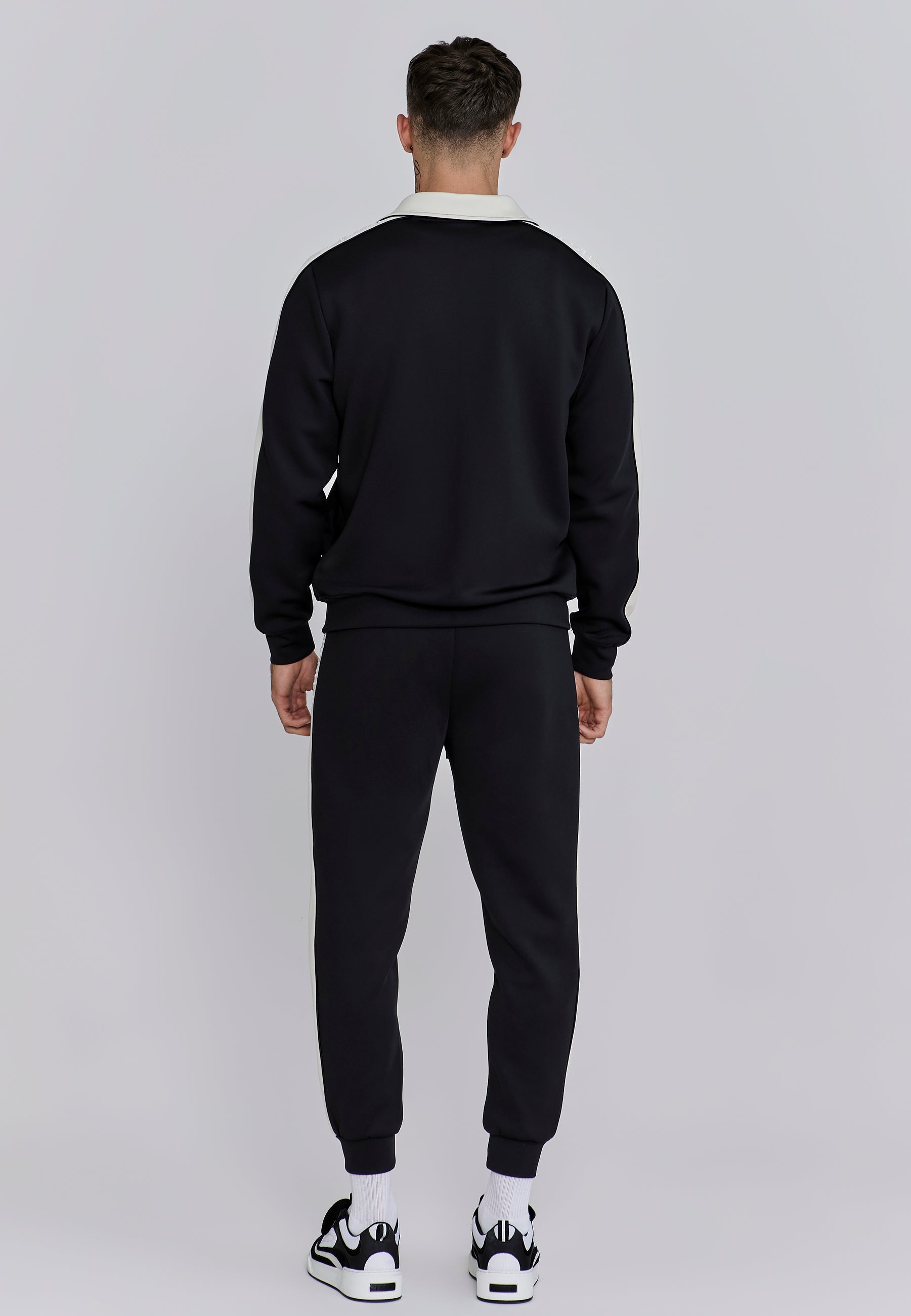 Crest Track Top in Black Sweat Jackets SikSilk