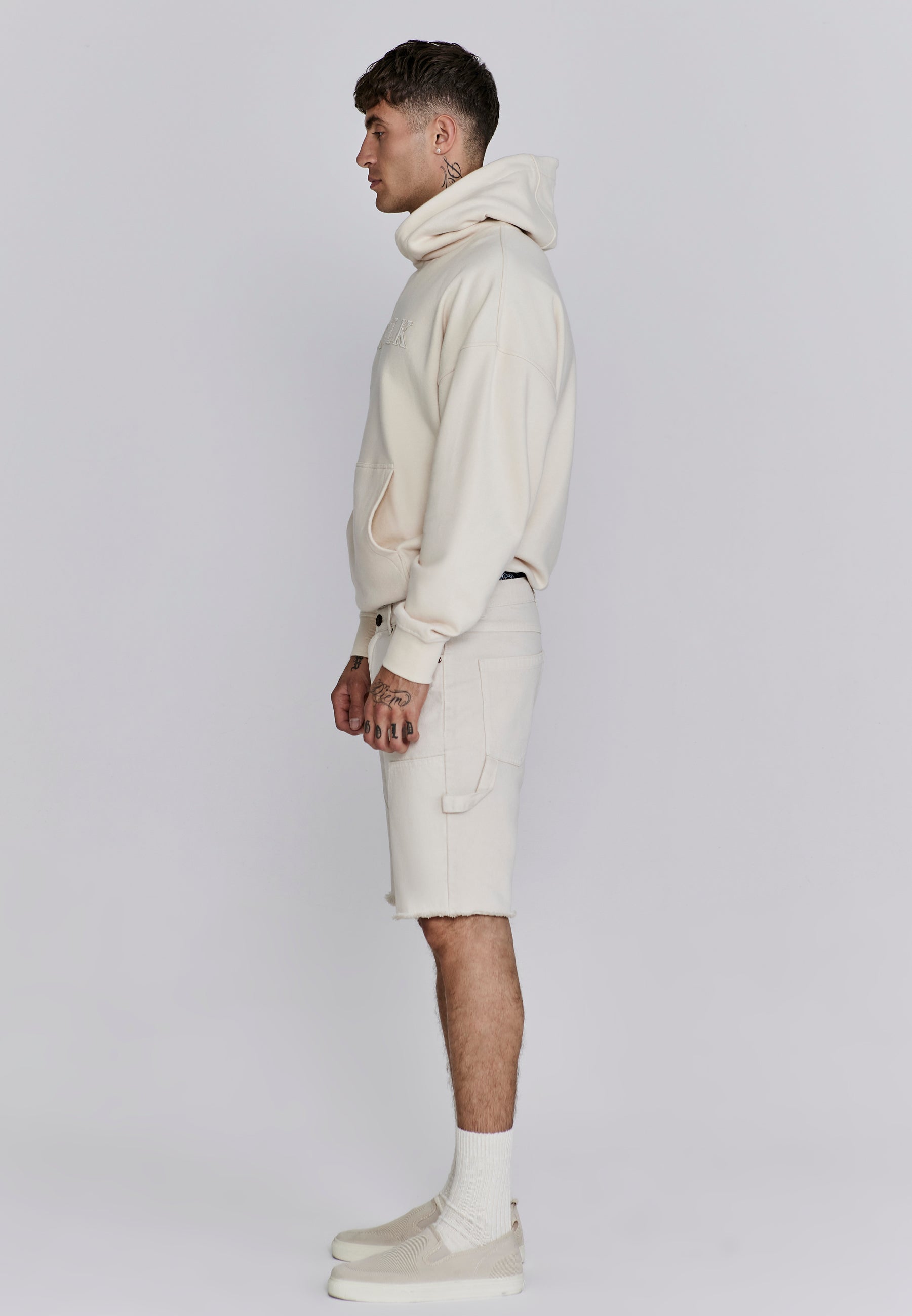 Applique Hoodie in Ecru Hoodie SikSilk