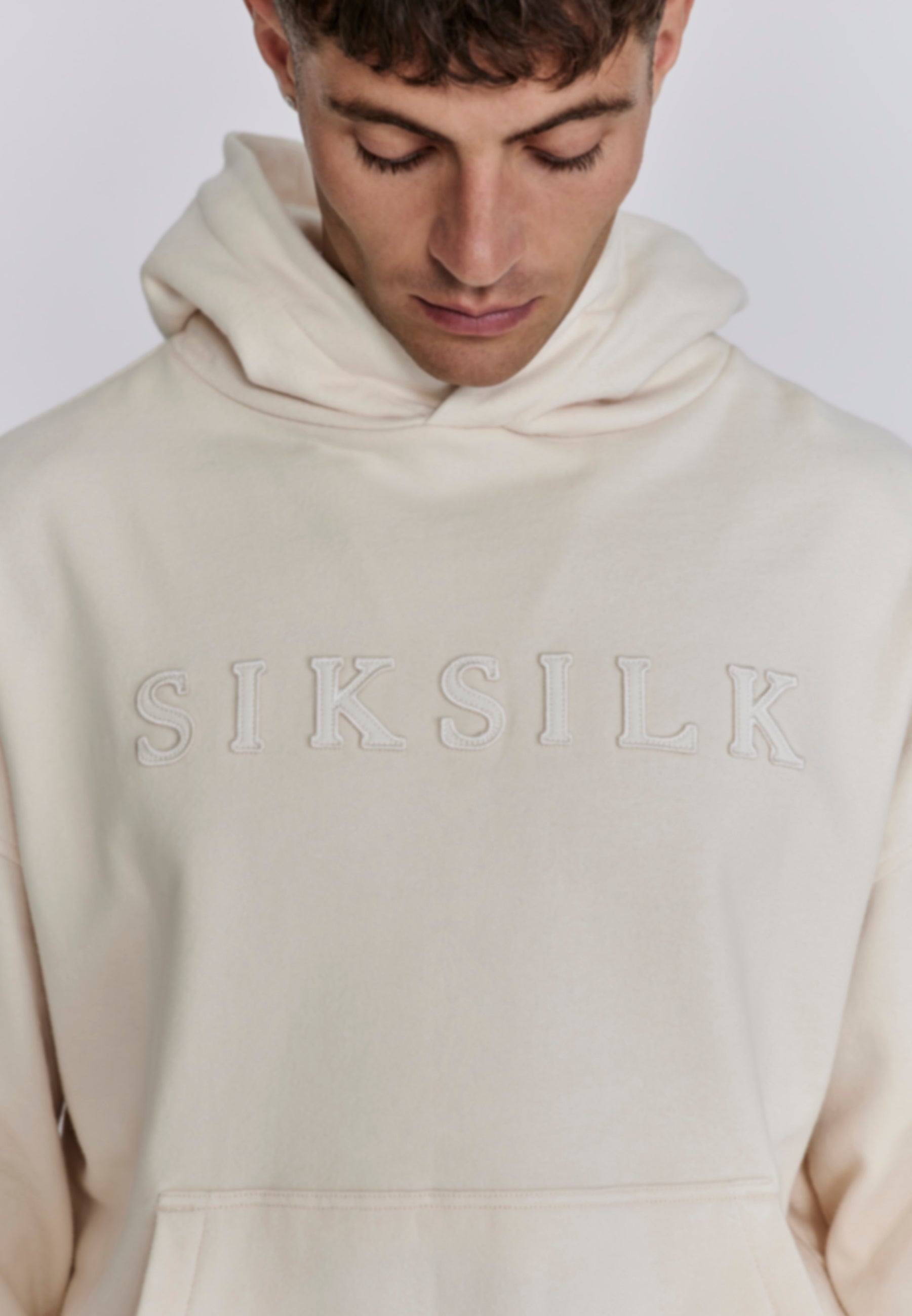 Applique Hoodie in Ecru Hoodie SikSilk