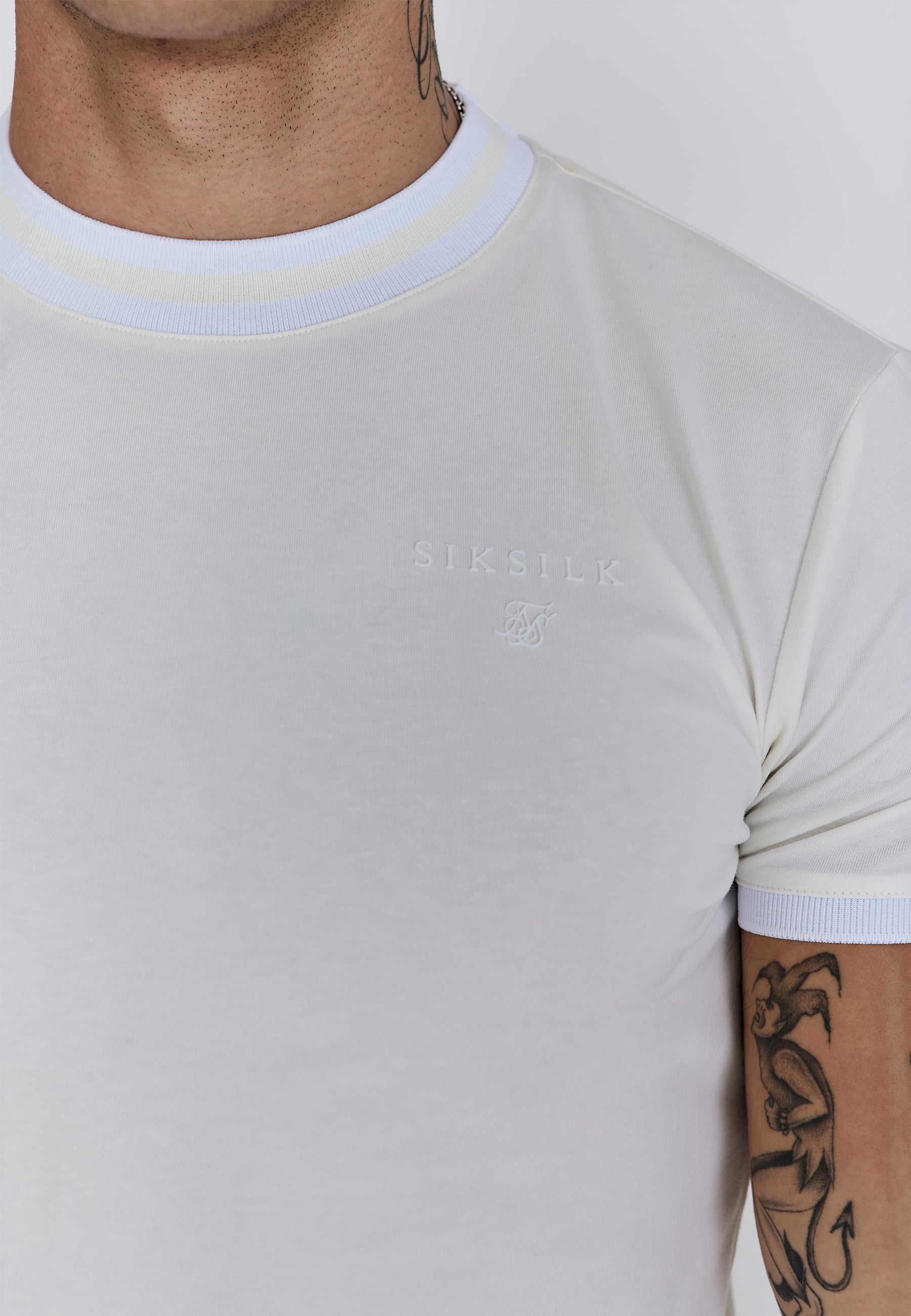 Wrestler T-Shirt in Ecru T-Shirts SikSilk