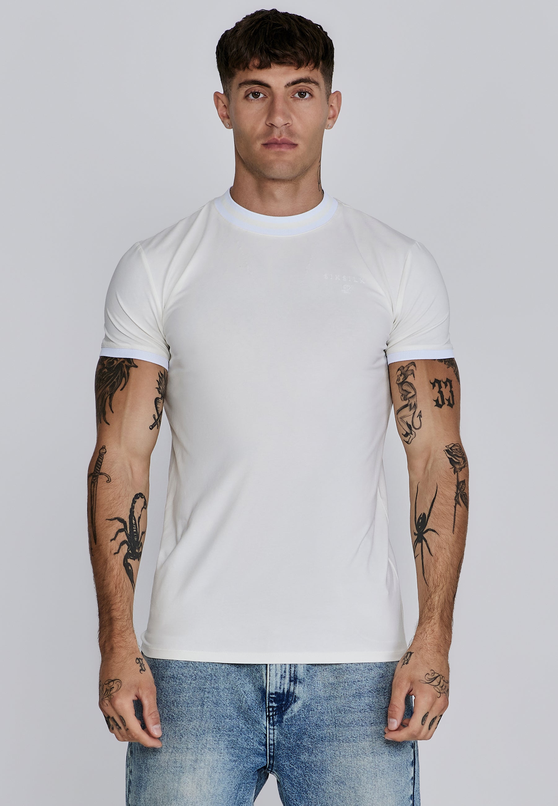 Wrestler T-Shirt in Ecru T-Shirts SikSilk