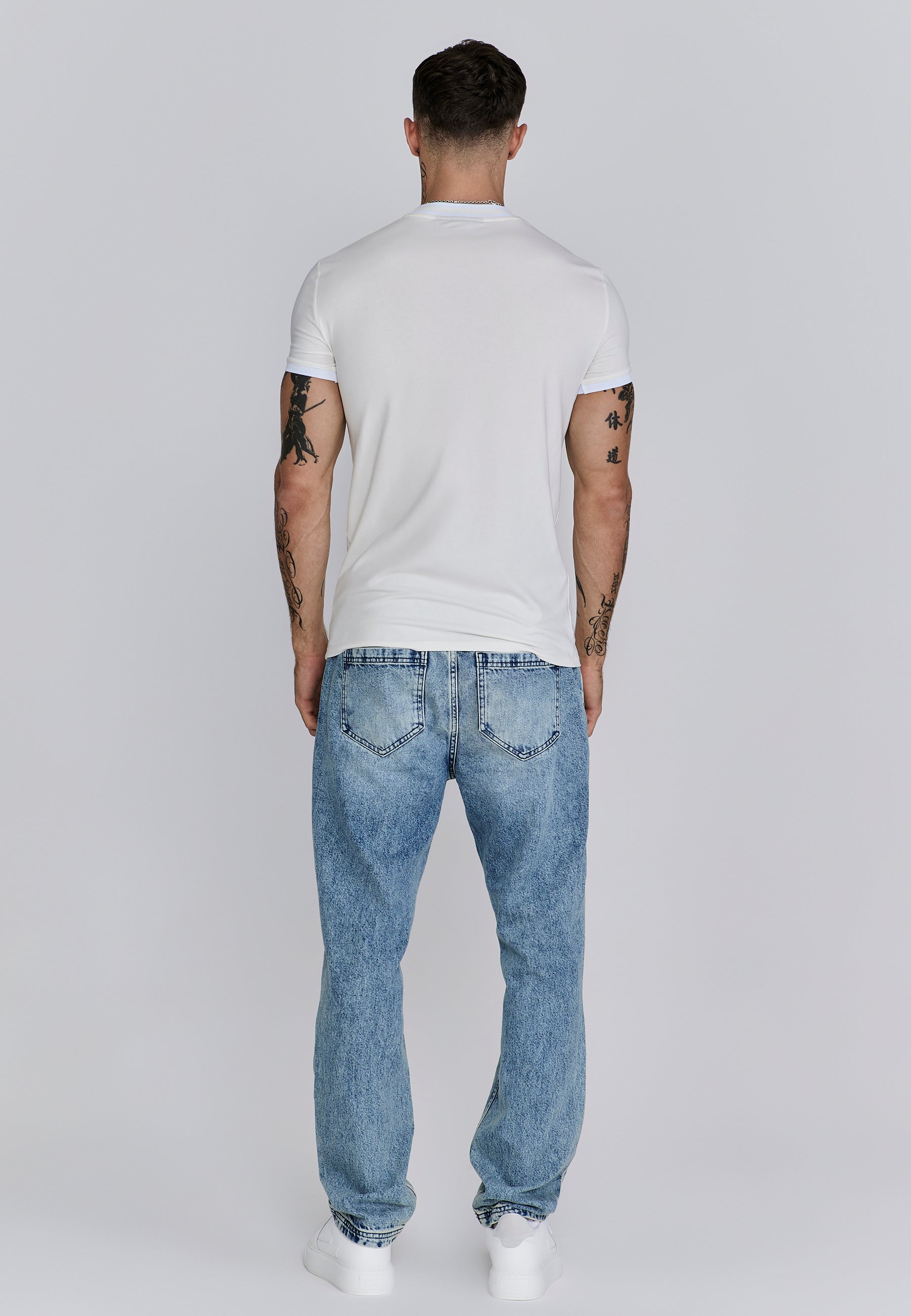 Wrestler T-Shirt in Ecru T-Shirts SikSilk