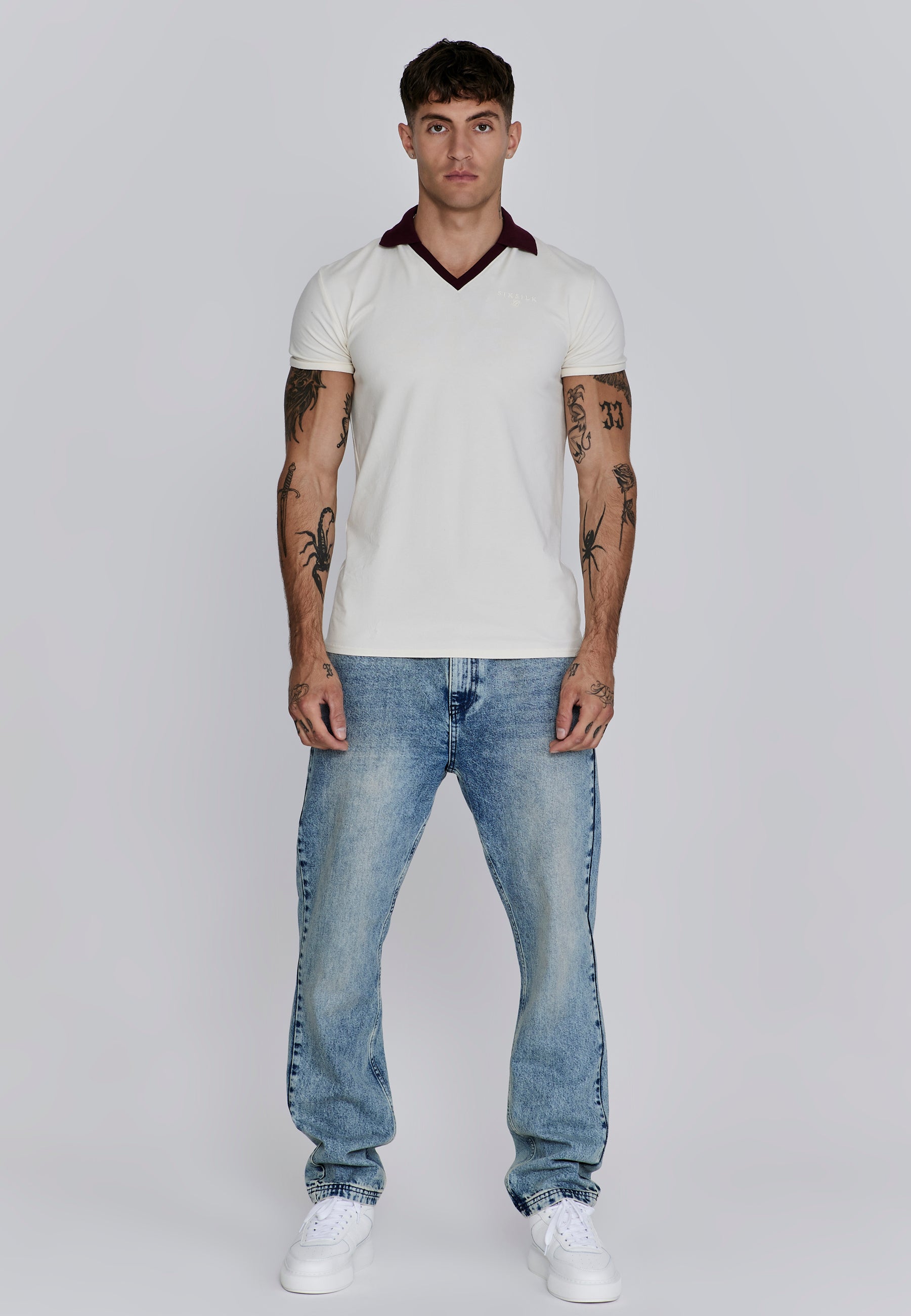Polo T-shirt in ecru Polos SikSilk