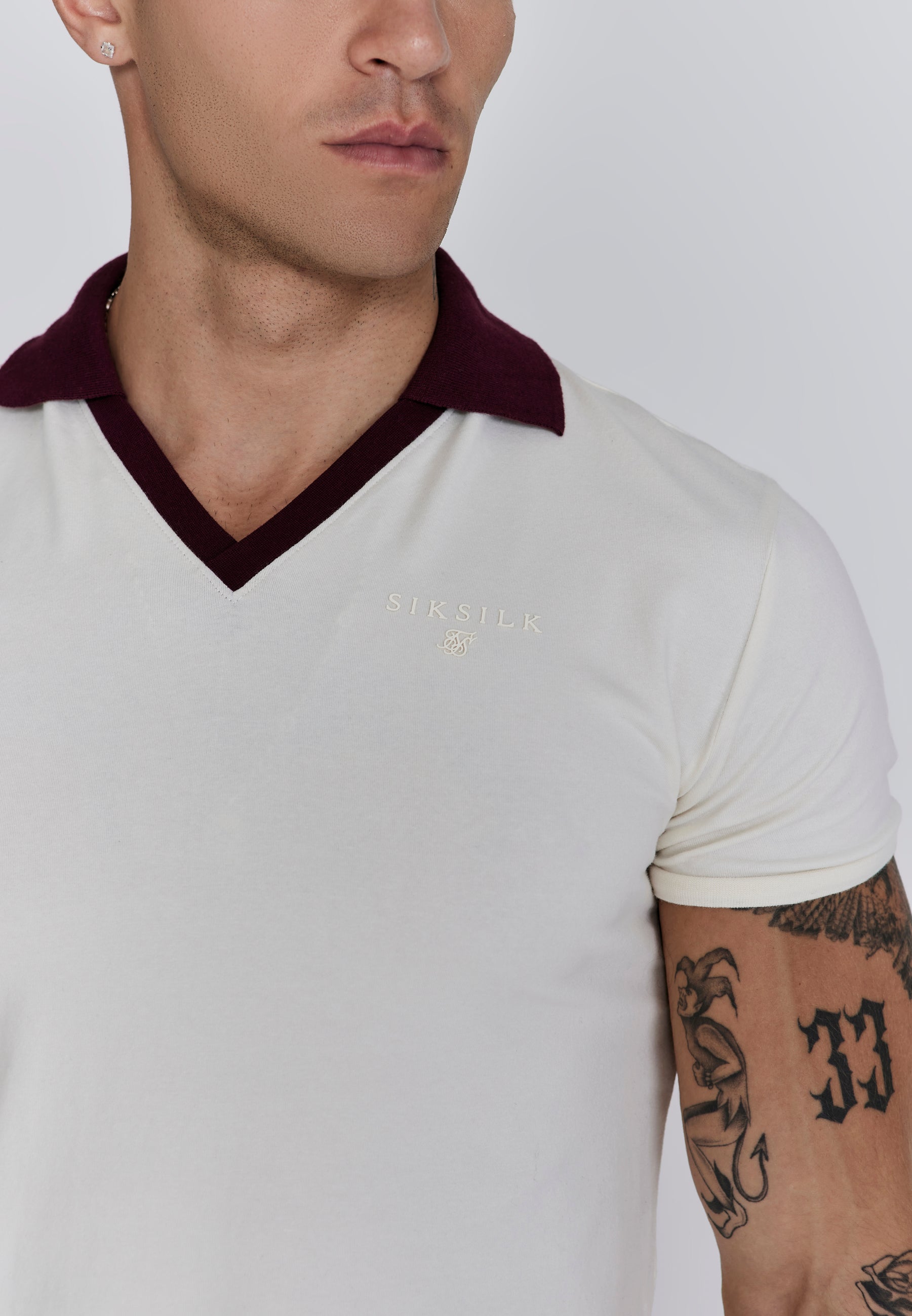 Polo T-shirt in ecru Polos SikSilk
