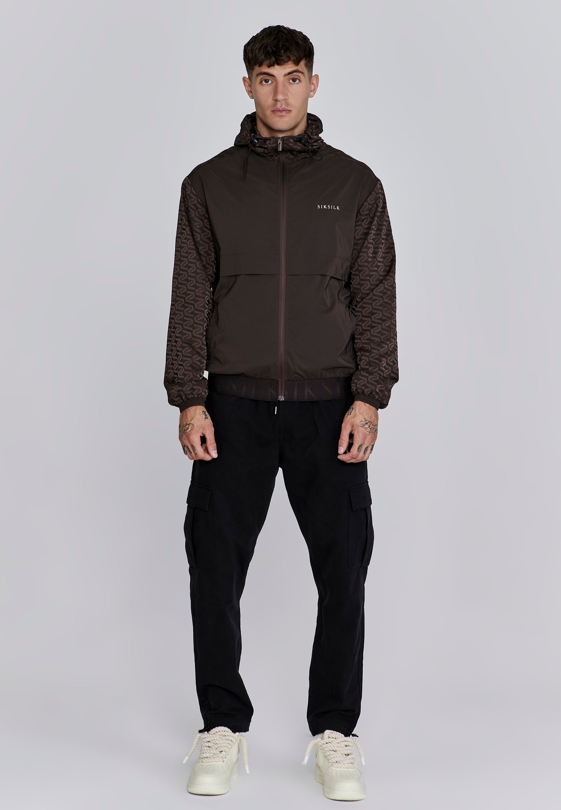 Aop Windbreaker in Brown Jackets SikSilk