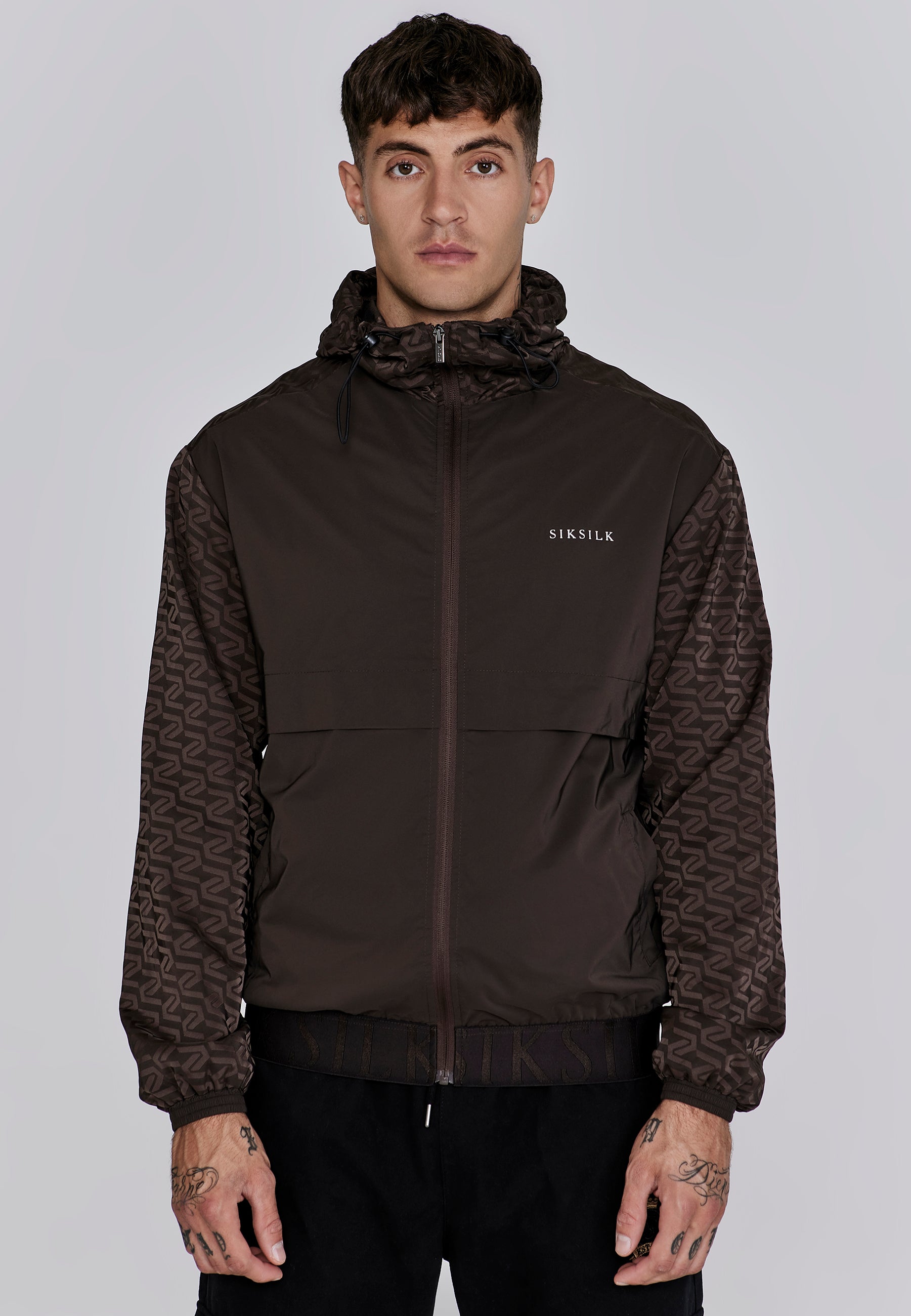 Aop Windbreaker in Brown Jackets SikSilk