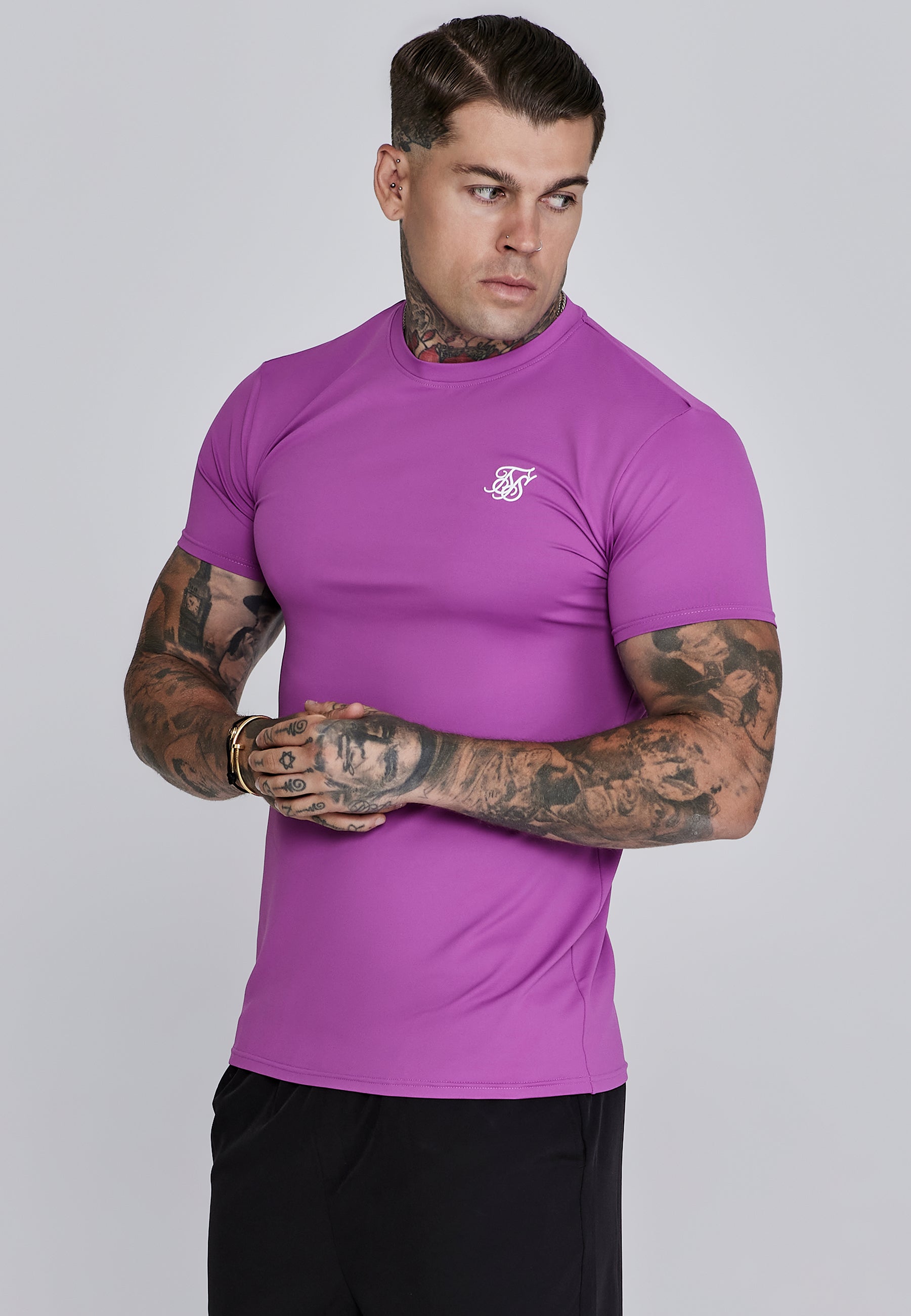 Muscle Fit T-Shirt in Pink T-Shirts SikSilk