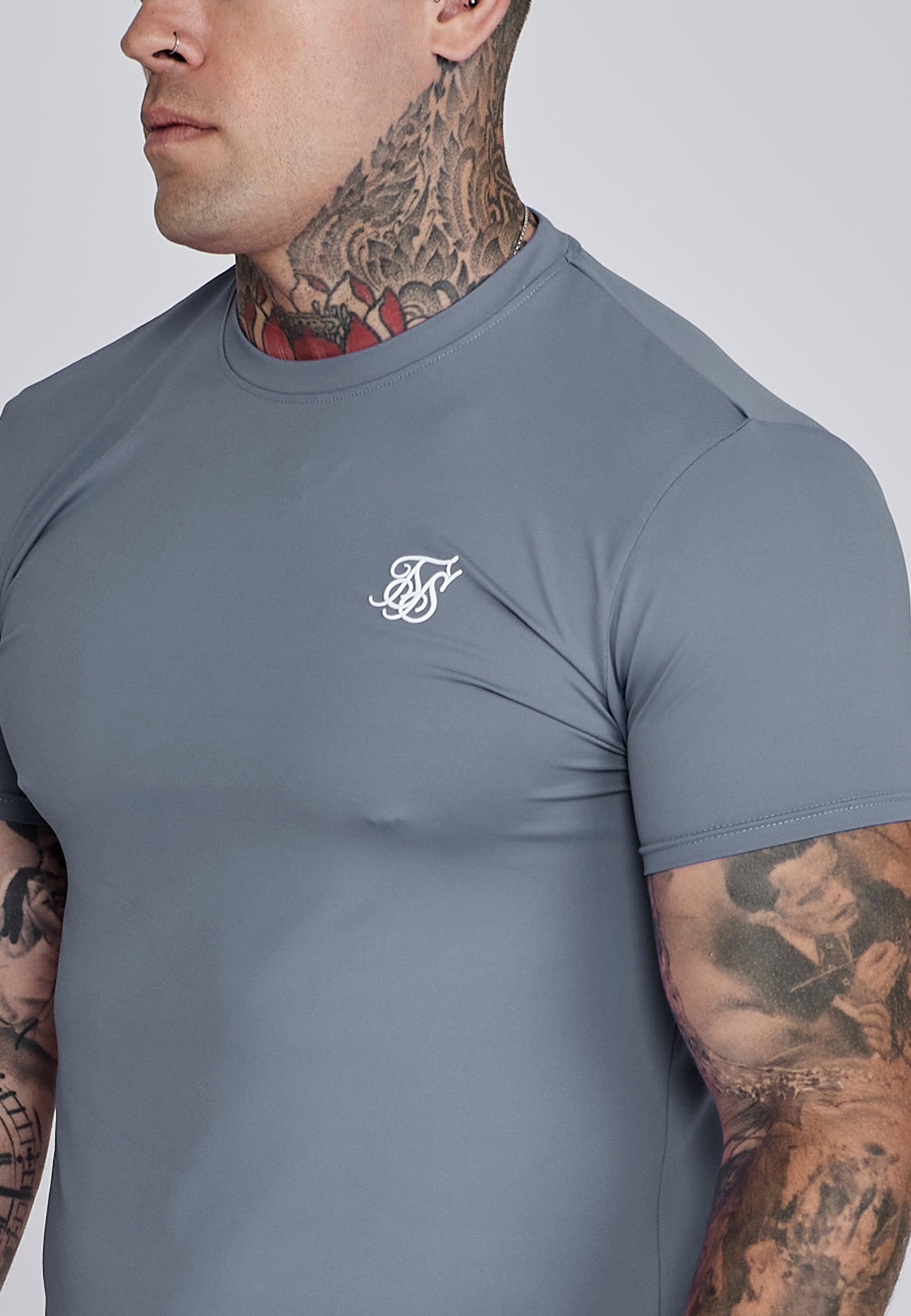 Muscle Fit T-Shirt in Grey T-Shirts SikSilk