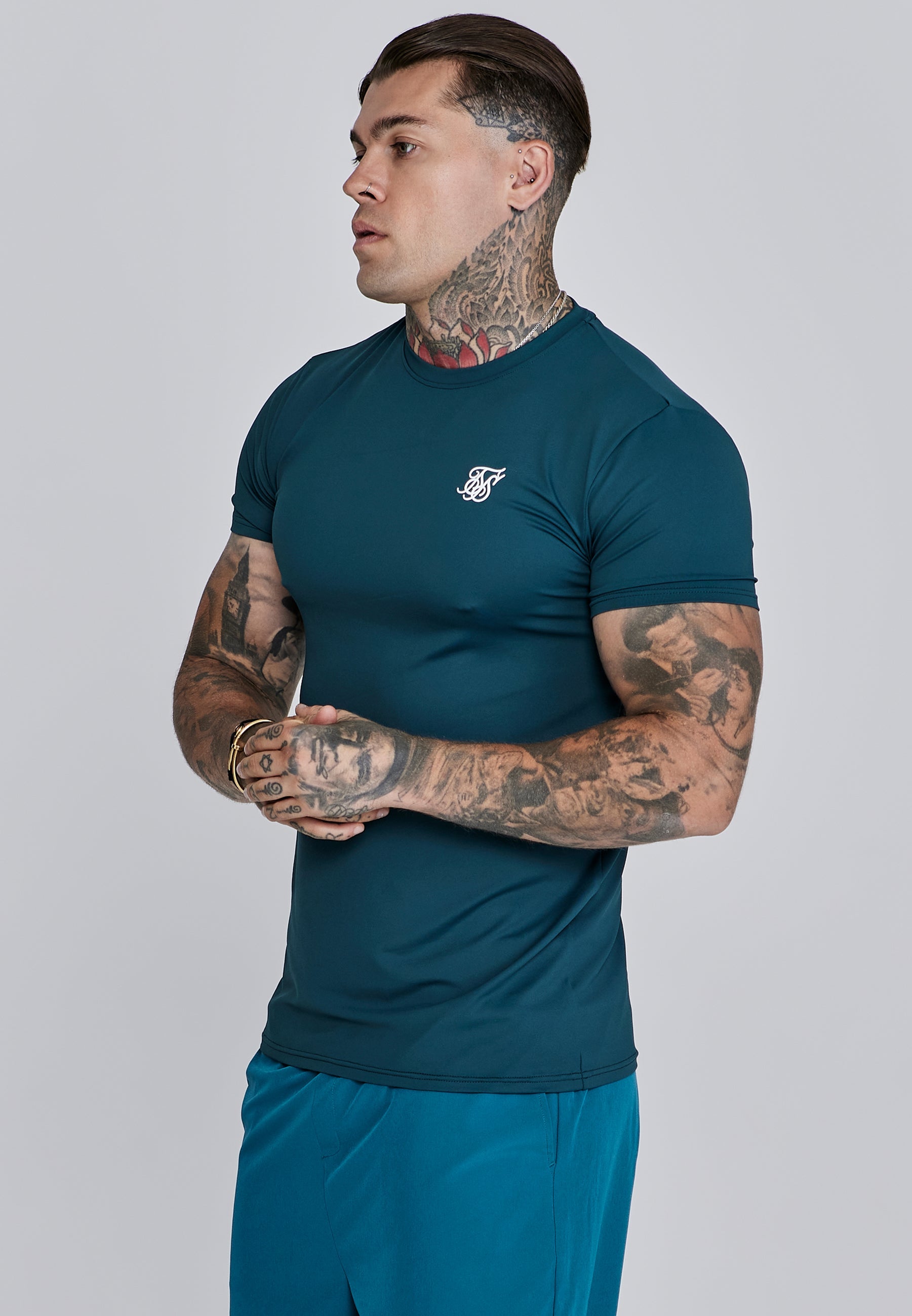Muscle Fit T-Shirt in Green T-Shirts SikSilk