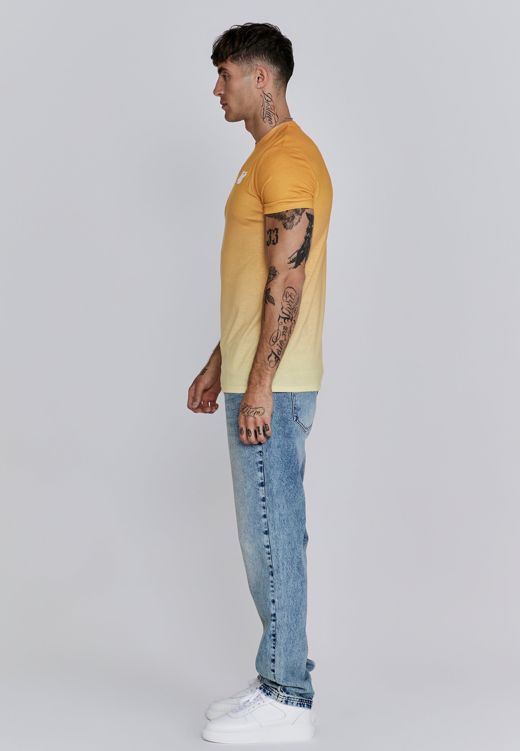 Fade T-Shirt in Orange,Yellow T-Shirts SikSilk