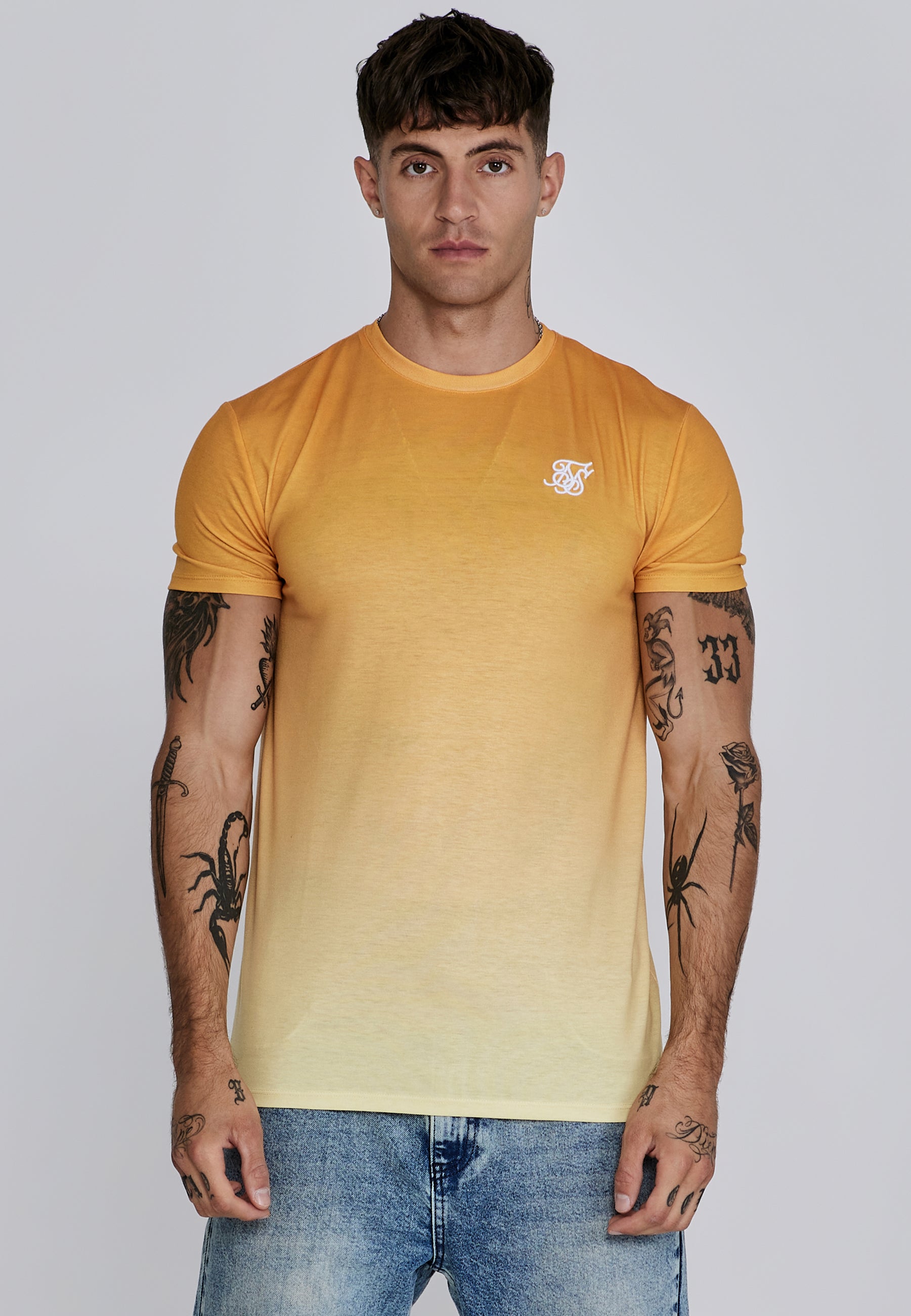 Fade T-Shirt in Orange,Yellow T-Shirts SikSilk