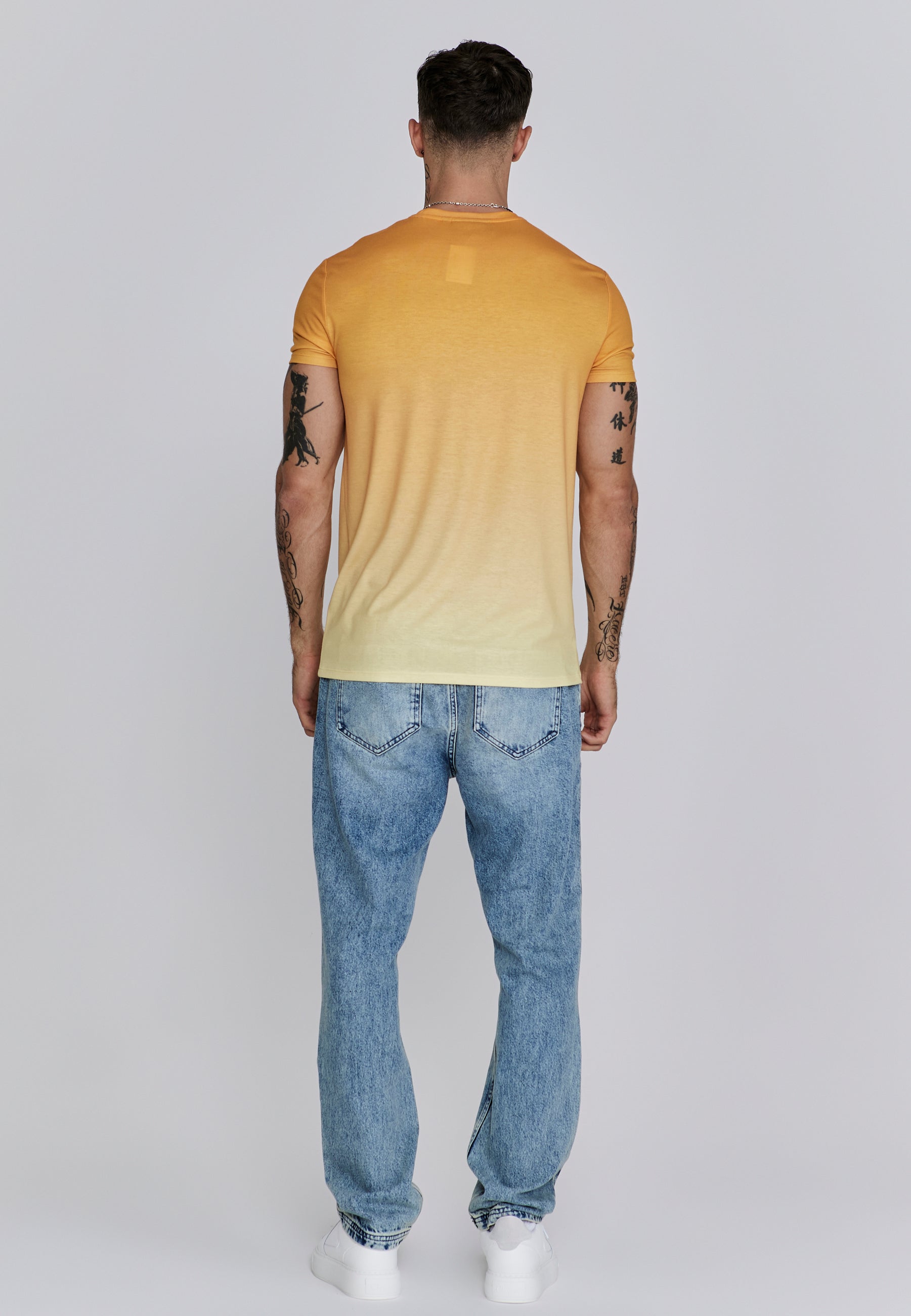 Fade T-Shirt in Orange,Yellow T-Shirts SikSilk