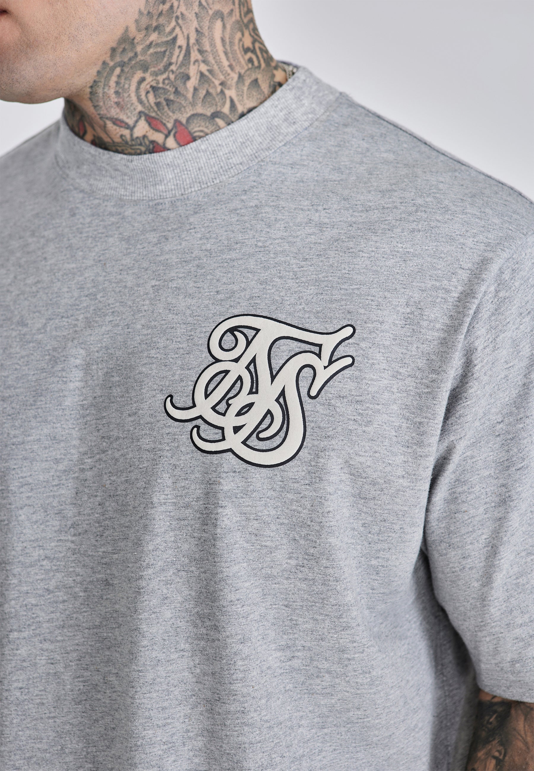 Logo T-Shirt in Grey Marl T-Shirts SikSilk