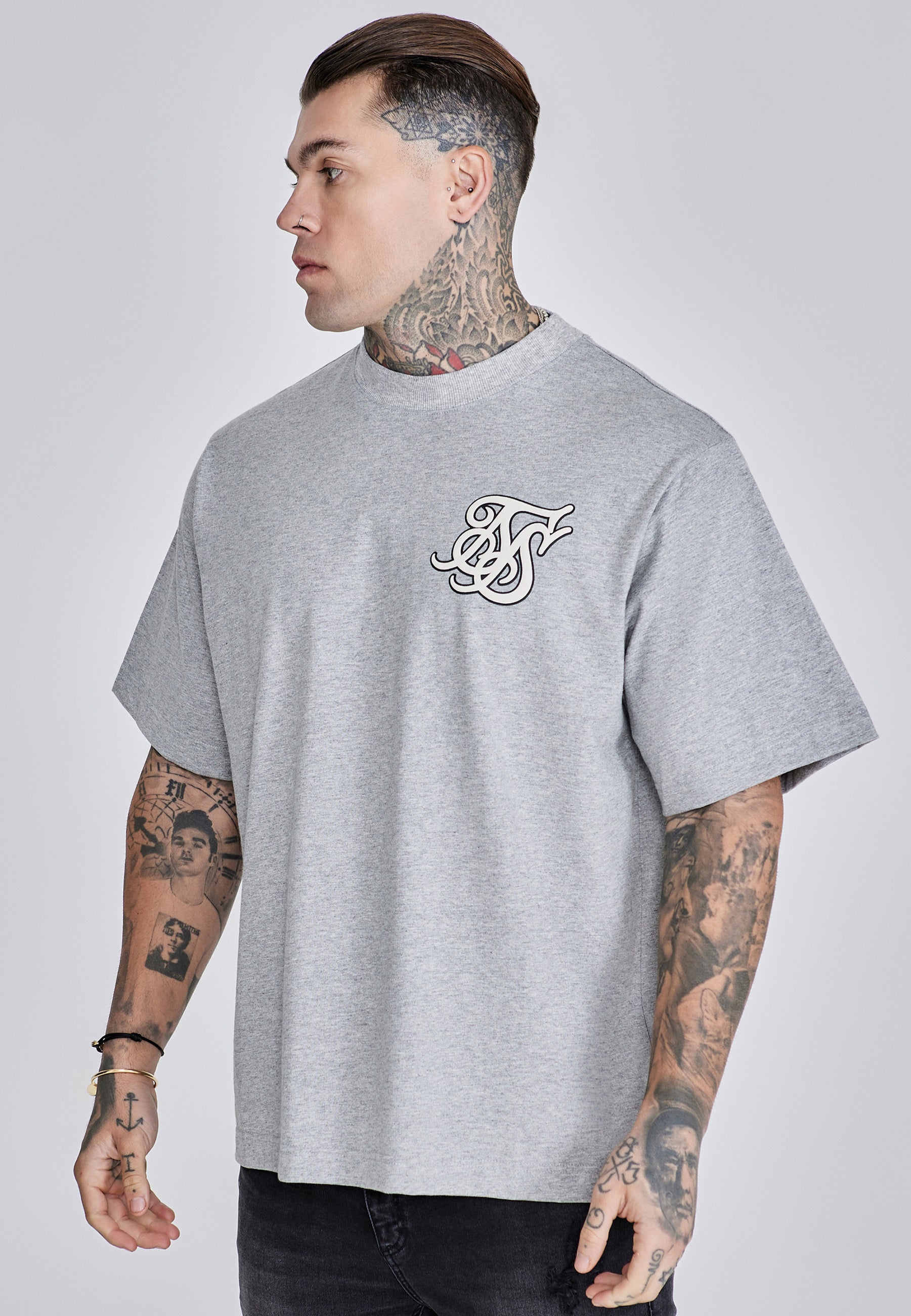 Logo T-Shirt in Grey Marl T-Shirts SikSilk