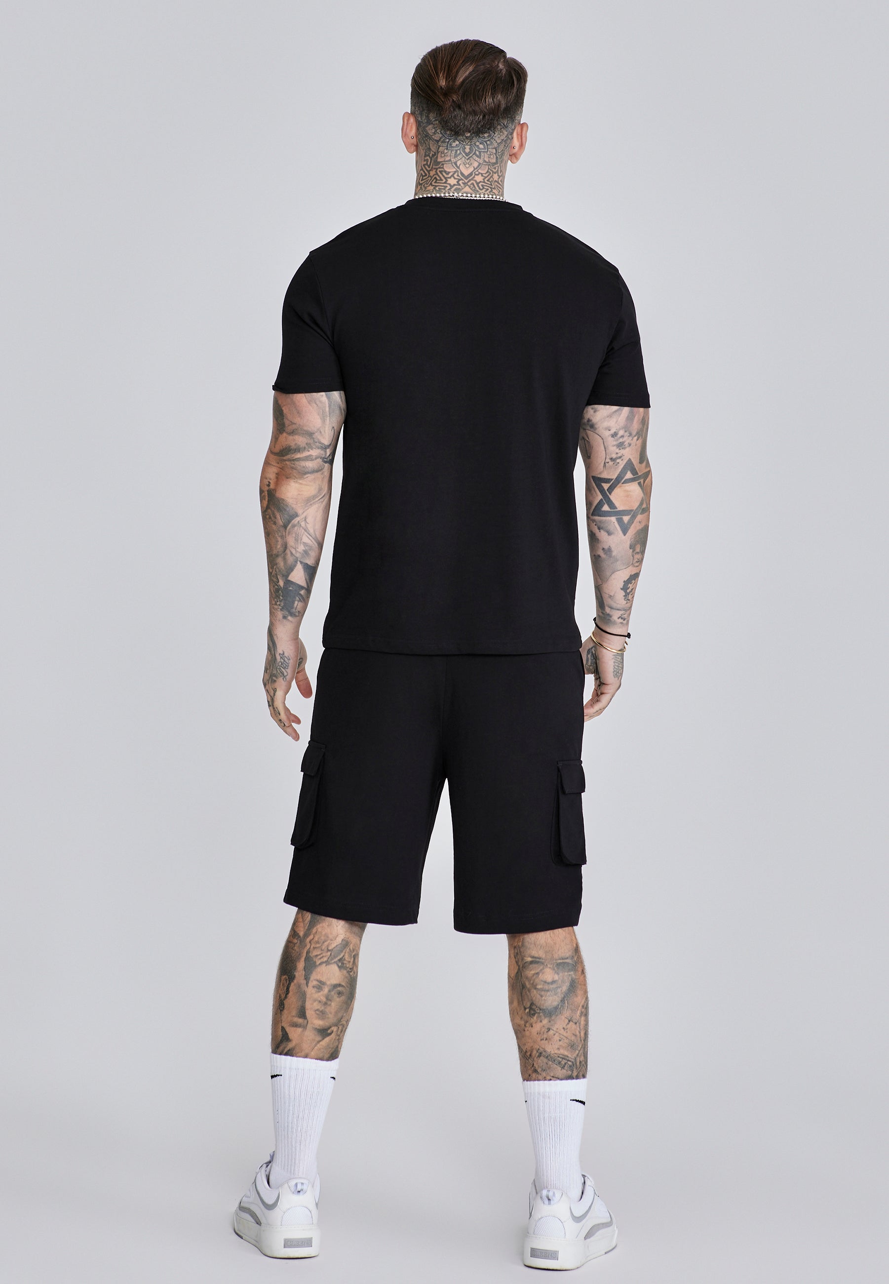 T-Shirt and Shorts Set in Black Sets SikSilk