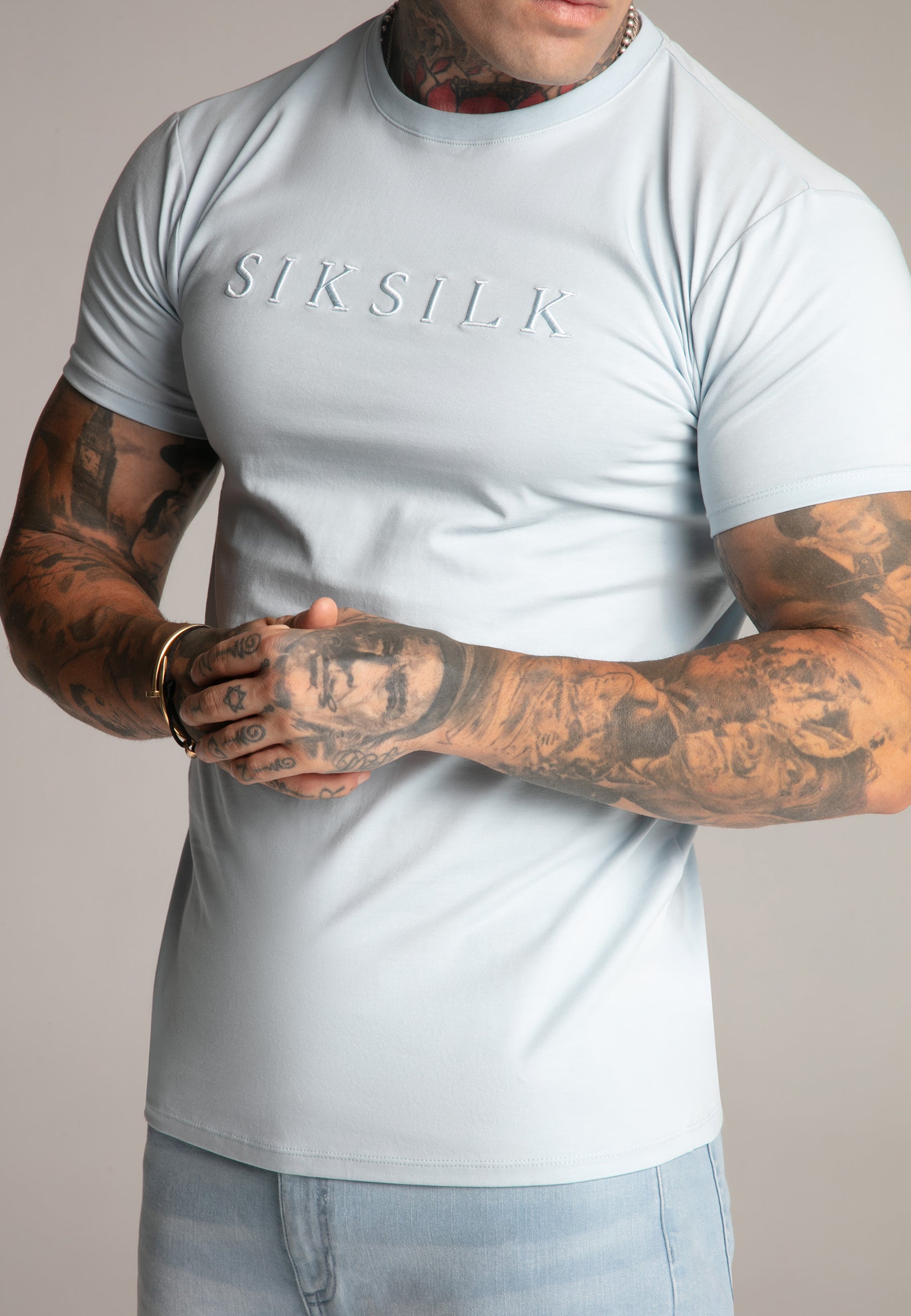 Muscle Fit T-Shirt in Blue T-Shirts SikSilk