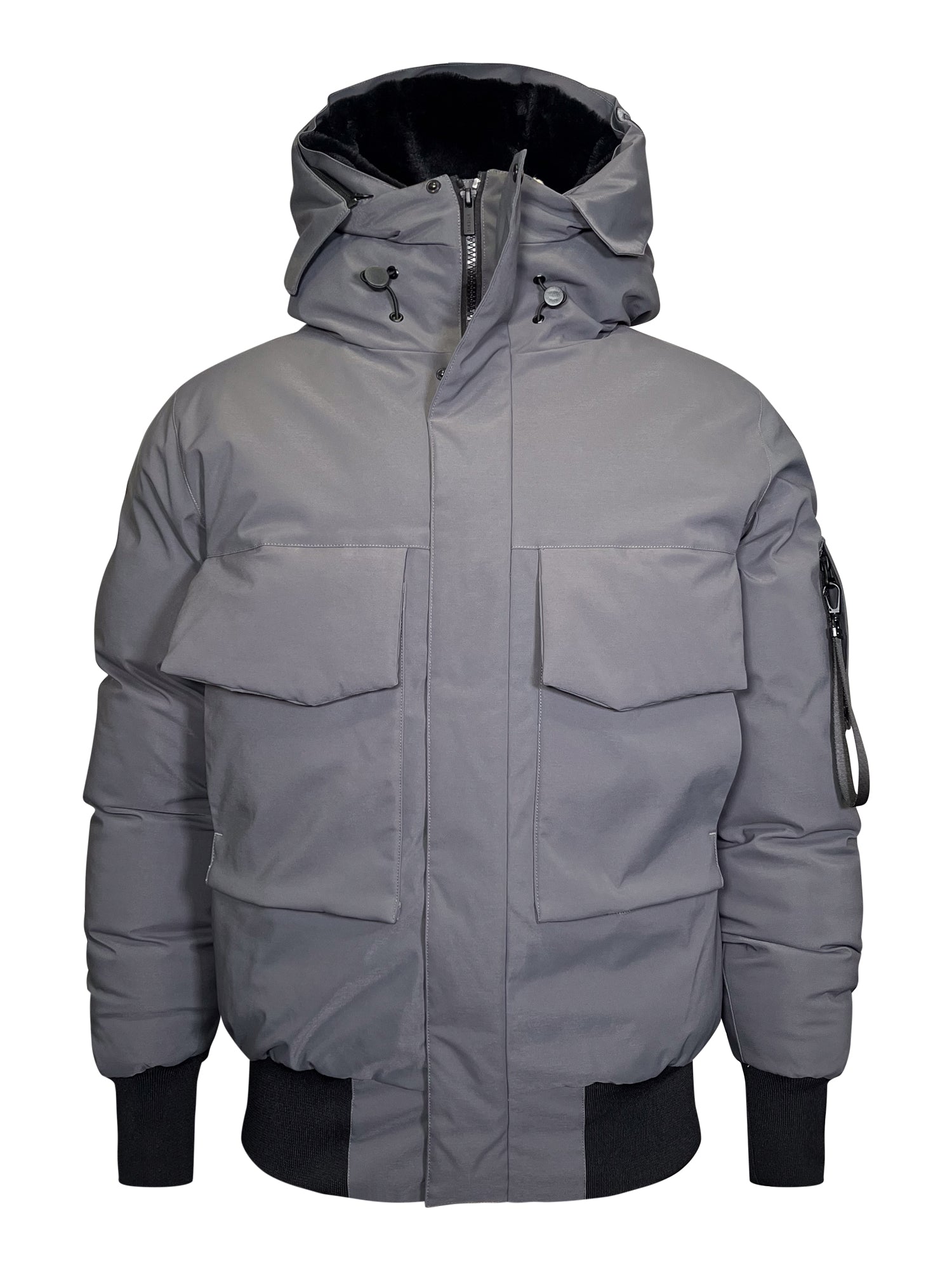 Hooded Bomber Jacket in Grey Jackets SikSilk