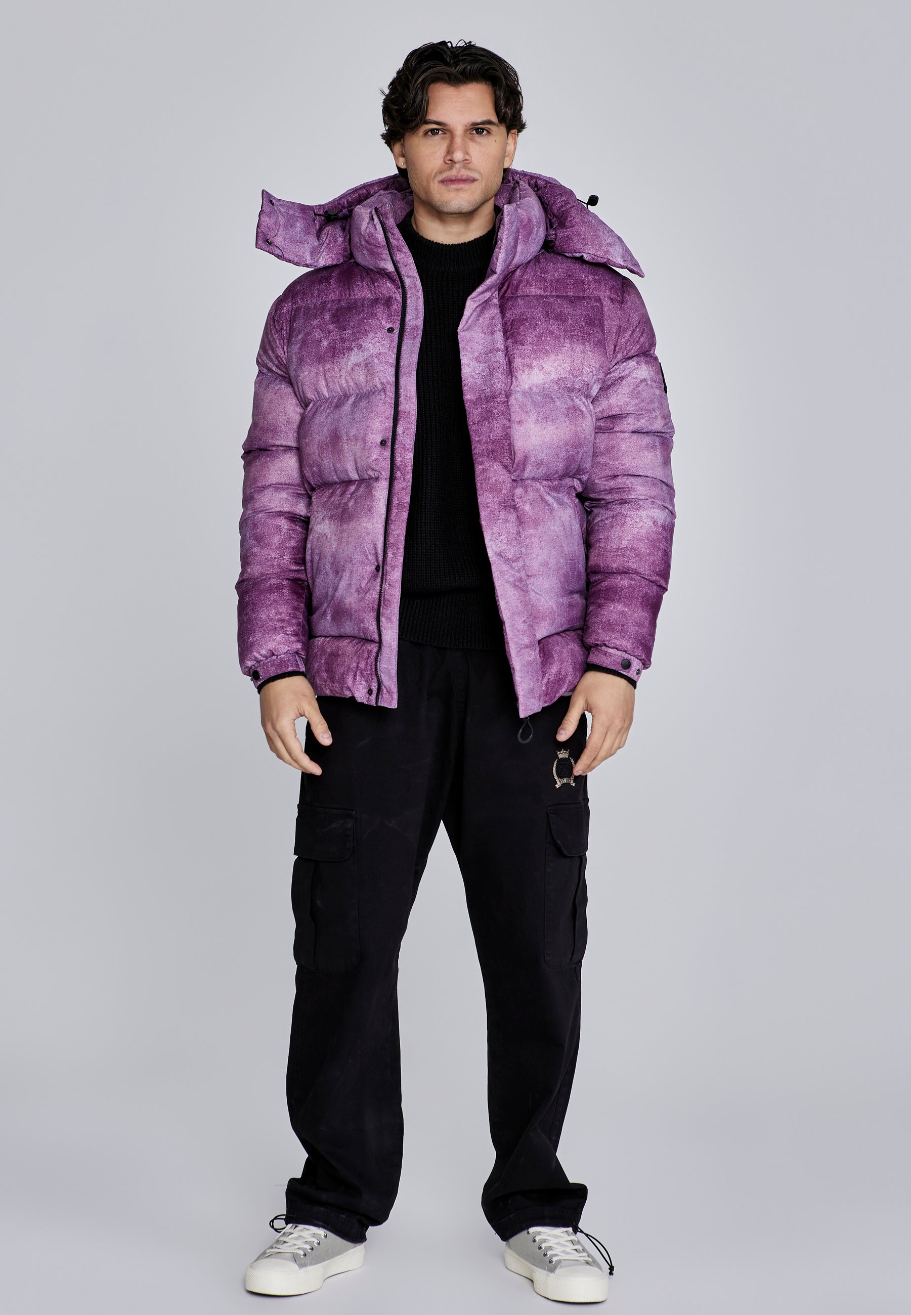 Puffer Jacket in Burgundy Jackets SikSilk