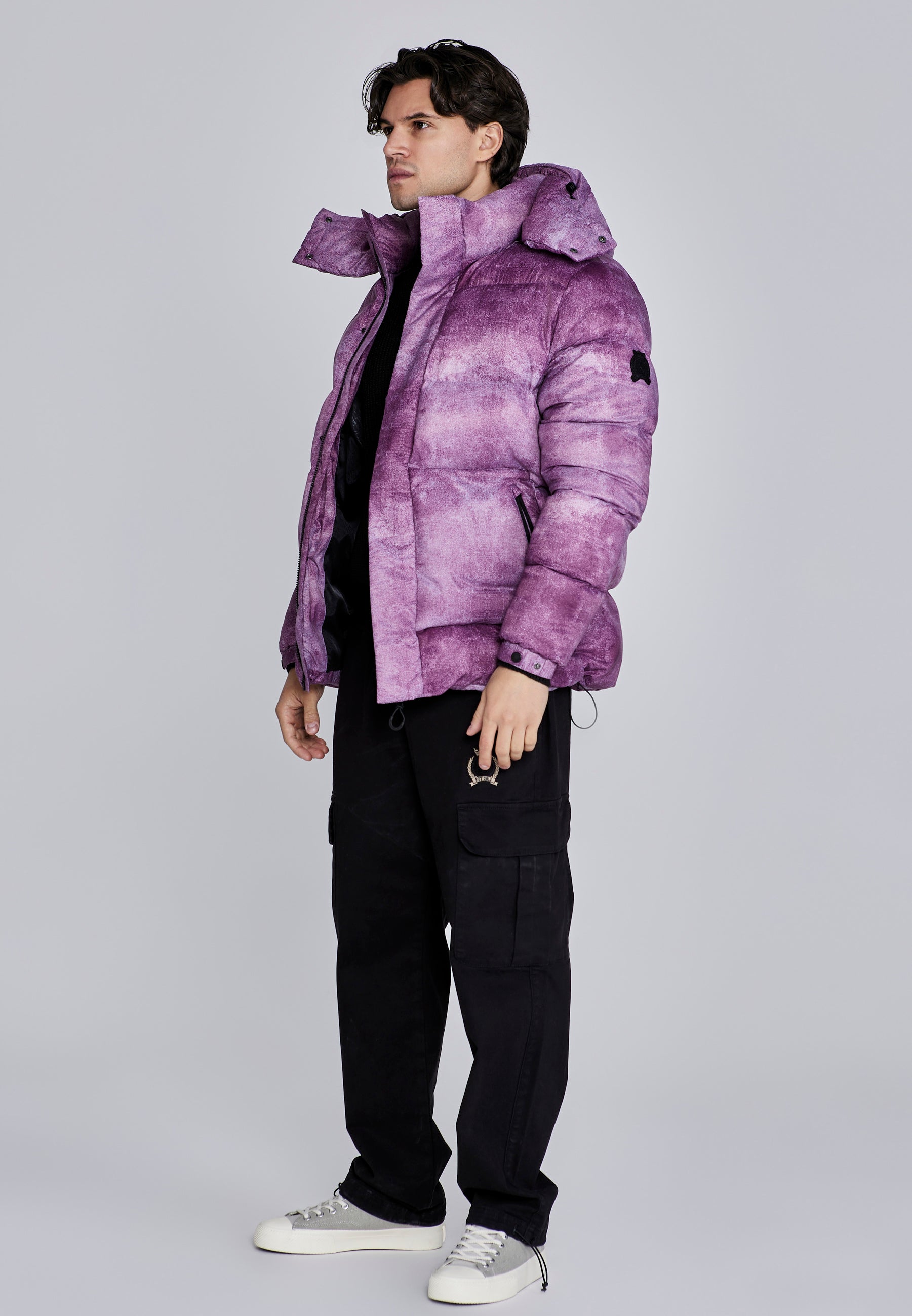 Puffer Jacket in Burgundy Jackets SikSilk