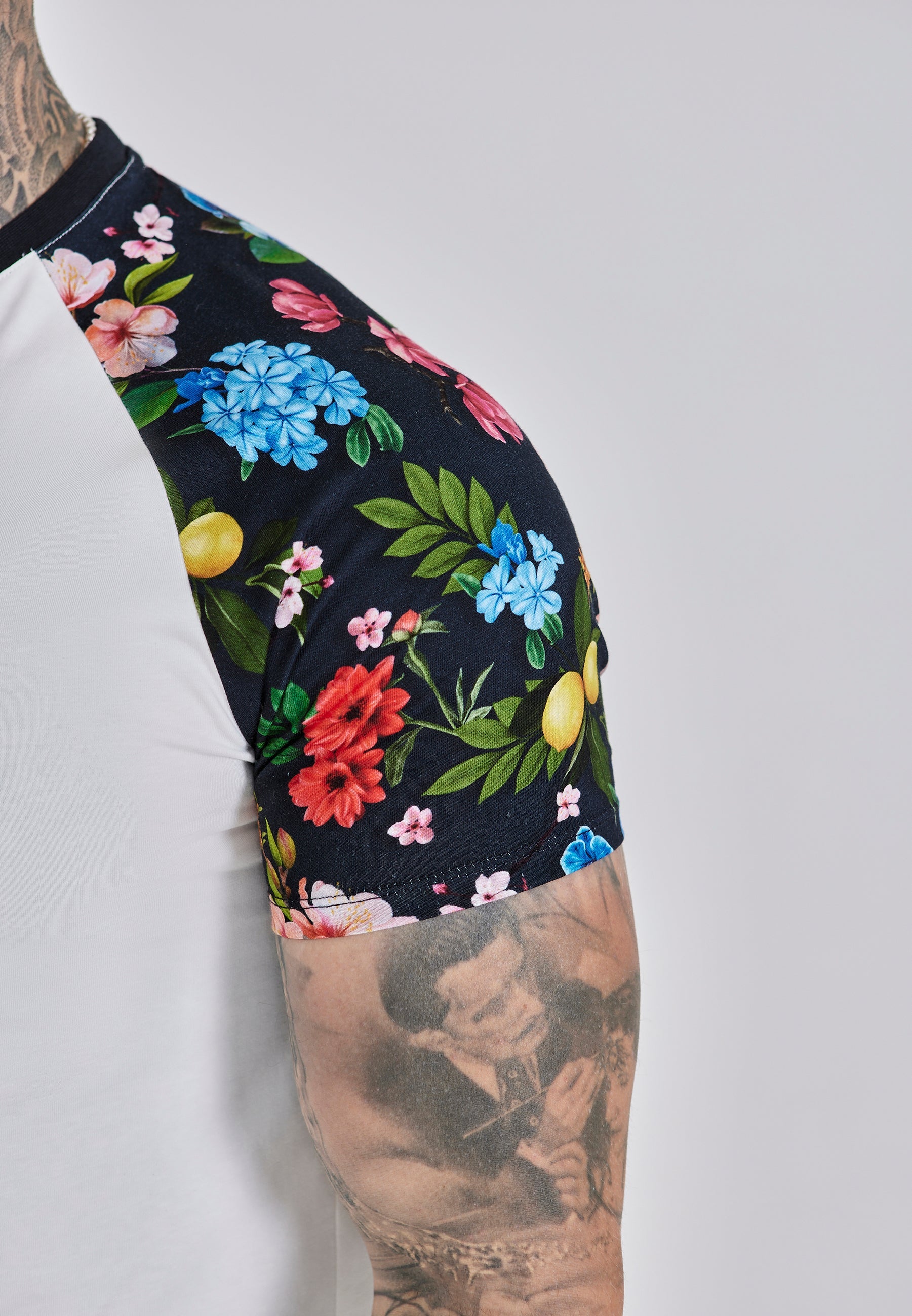 Raglan T-Shirt in Ecru Multi T-Shirts SikSilk