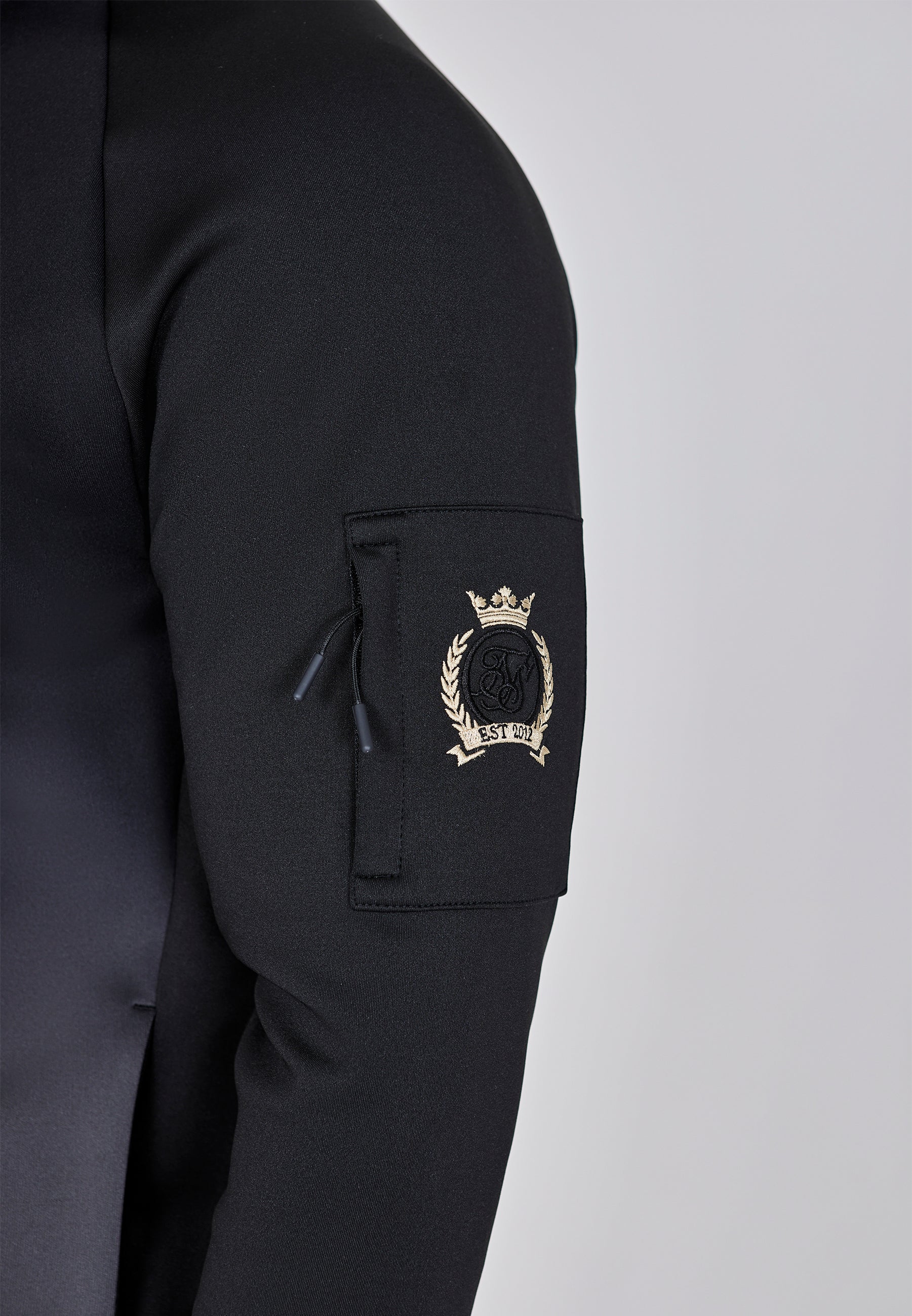 Full Zip Hoodie in Black Sweat Jackets SikSilk