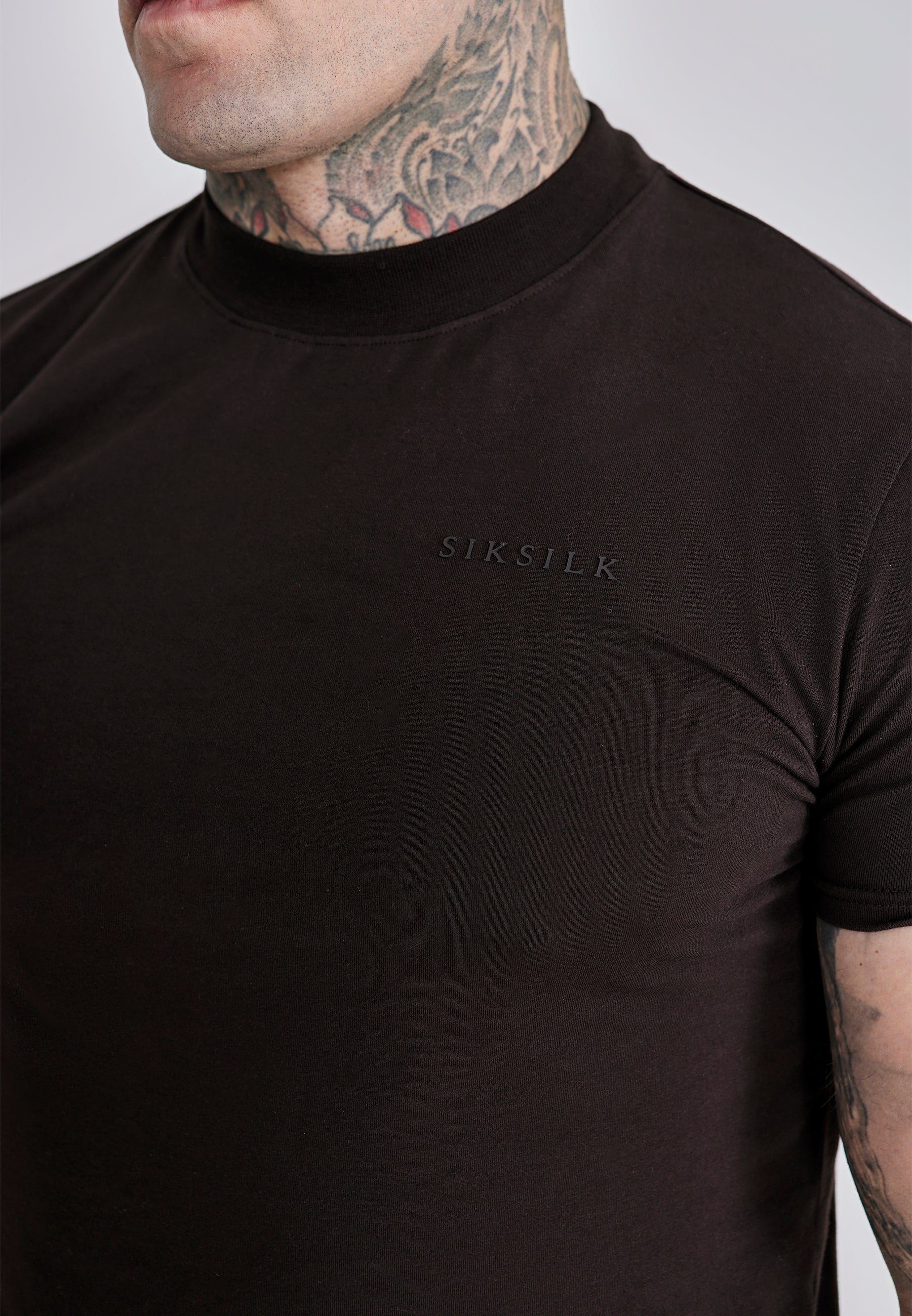 Muscle Fit T-Shirt in Brown T-Shirts SikSilk