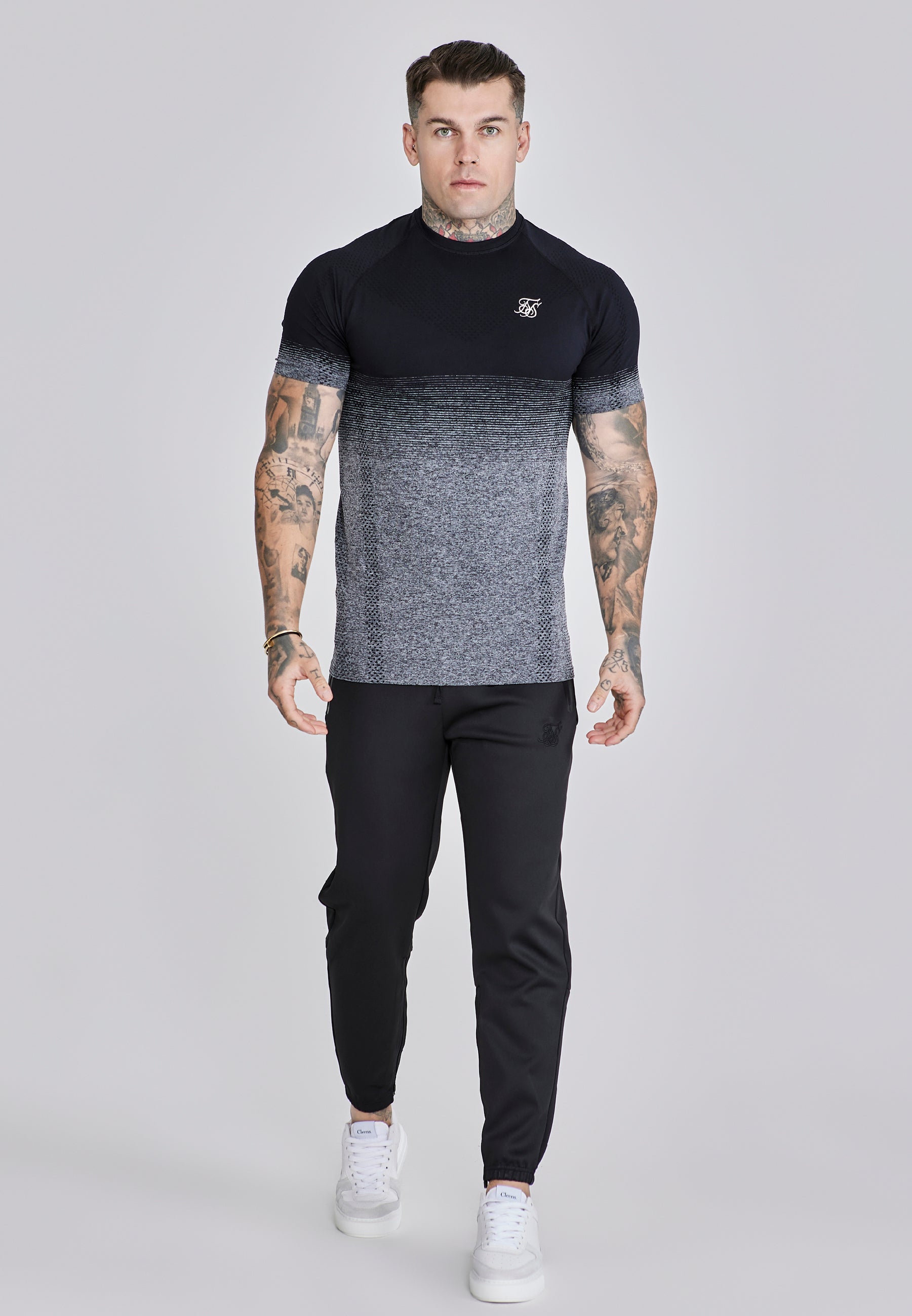 Tapered Joggers in Black Pants SikSilk