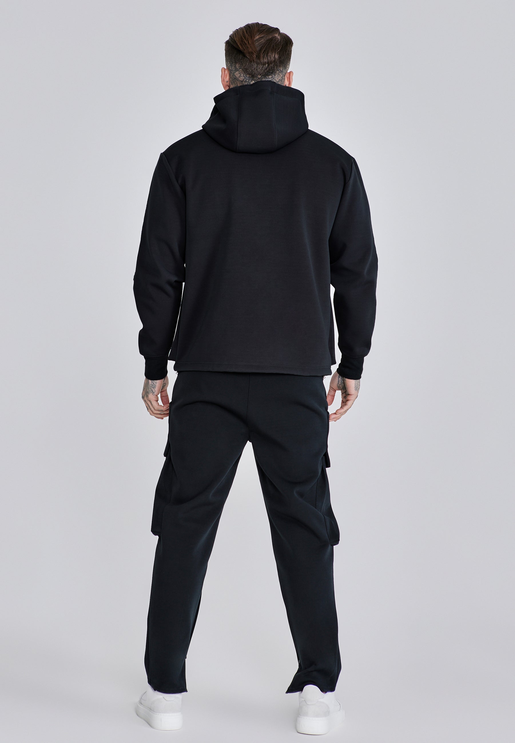 Utility Hoodie in Black Sweat Jackets SikSilk