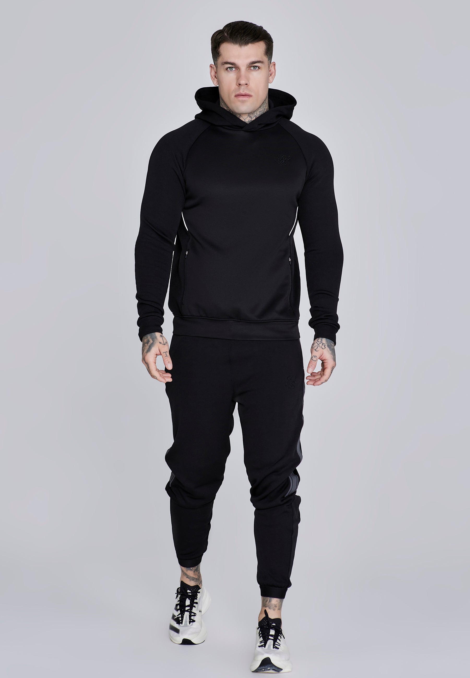Muscle Fit Hoodie in Black Hoodie SikSilk