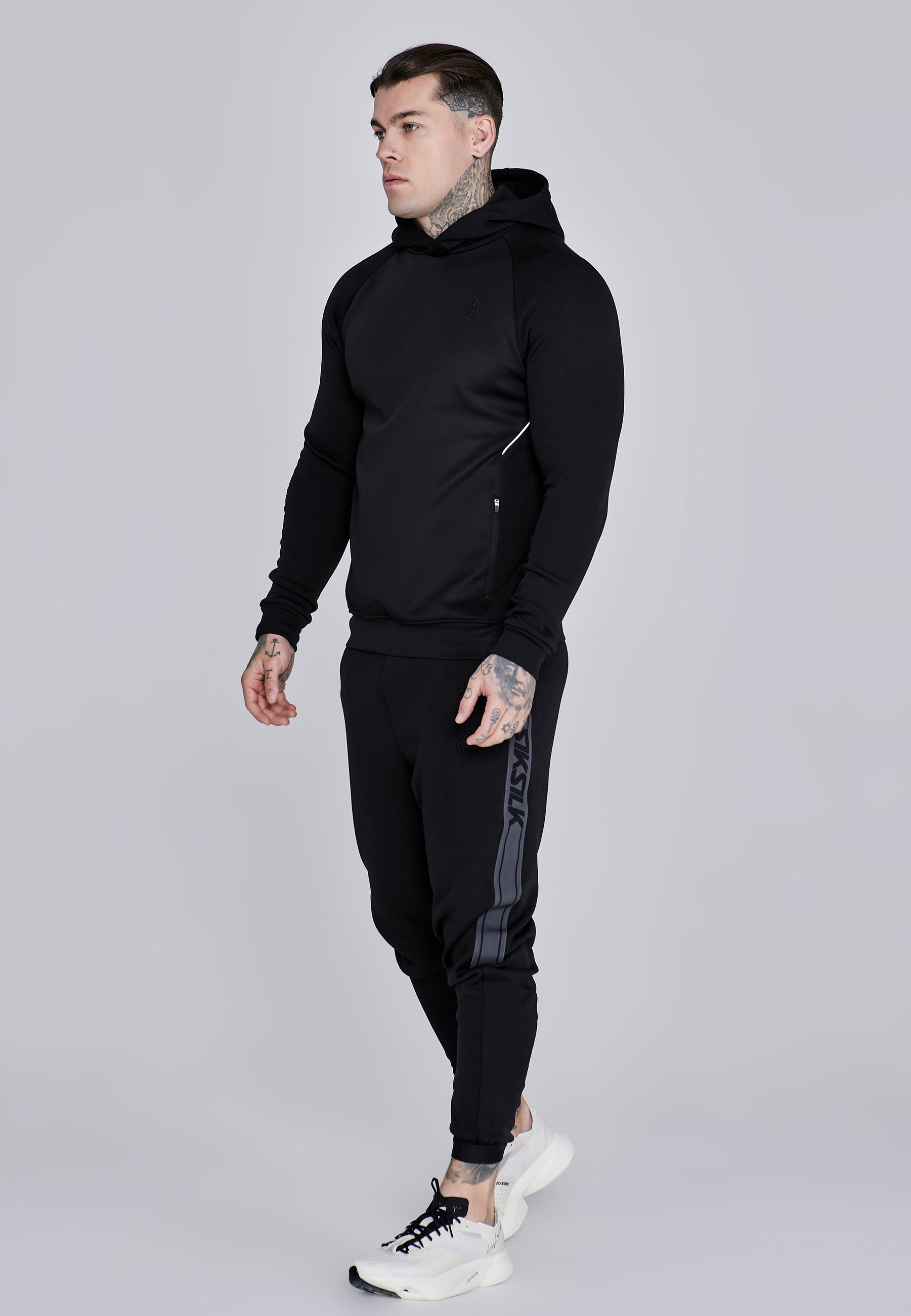 Muscle Fit Hoodie in Black Hoodie SikSilk