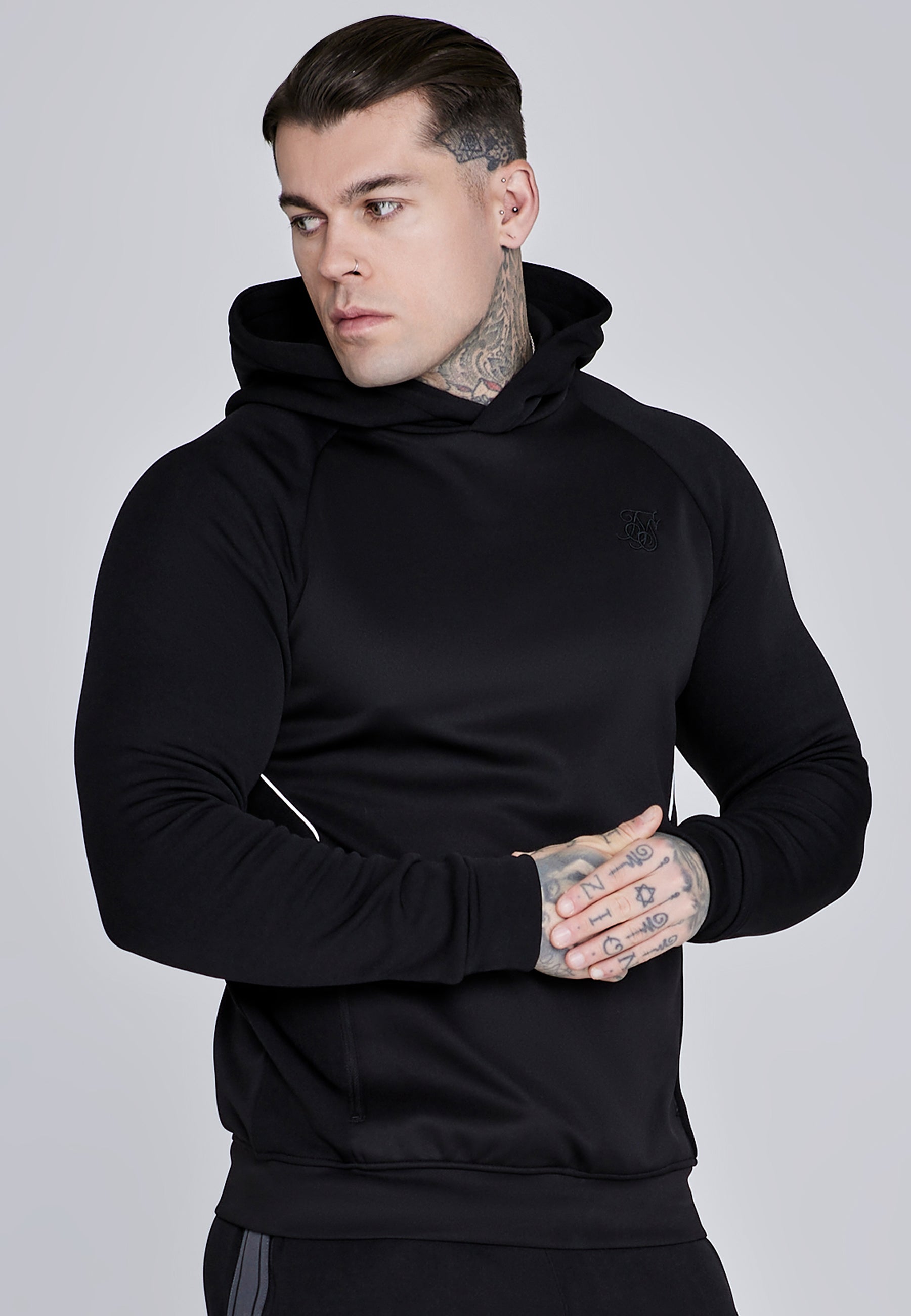 Muscle Fit Hoodie in Black Hoodie SikSilk